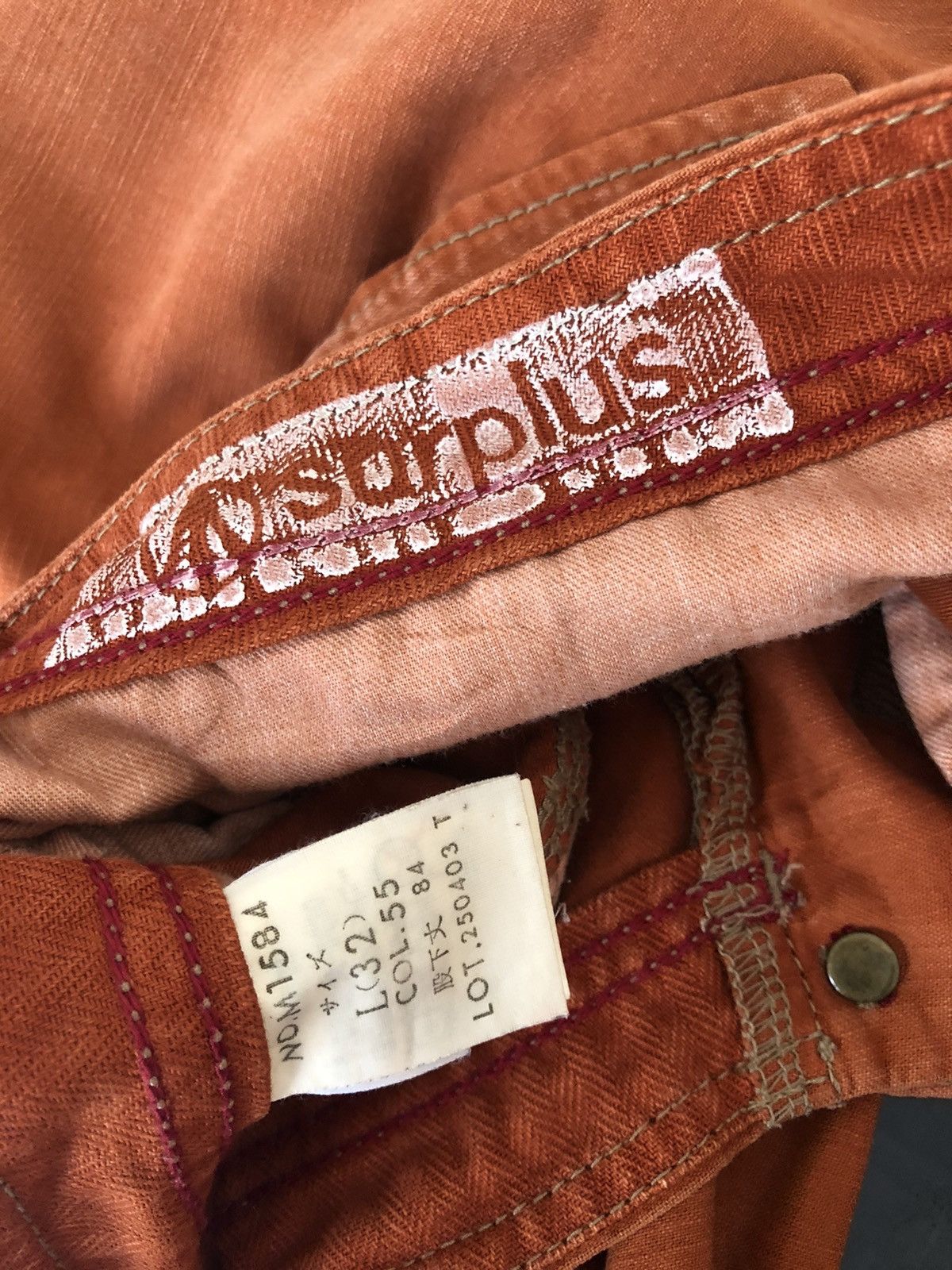 Vintage Vintage Surplus X Blue Way Japan Fade Orange Cargo Trouser Size US 32 / EU 48 - 22 Thumbnail