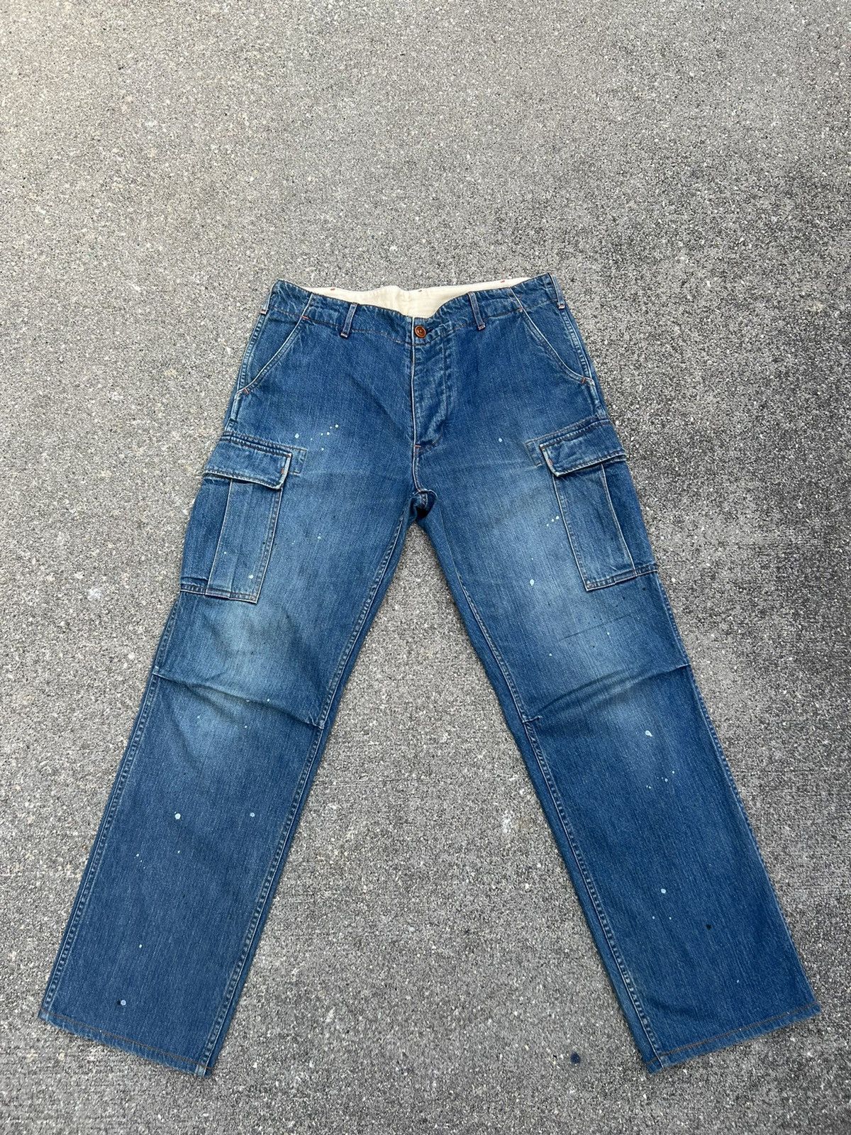 Sanca Japan Splatter Paint Denim Cargo