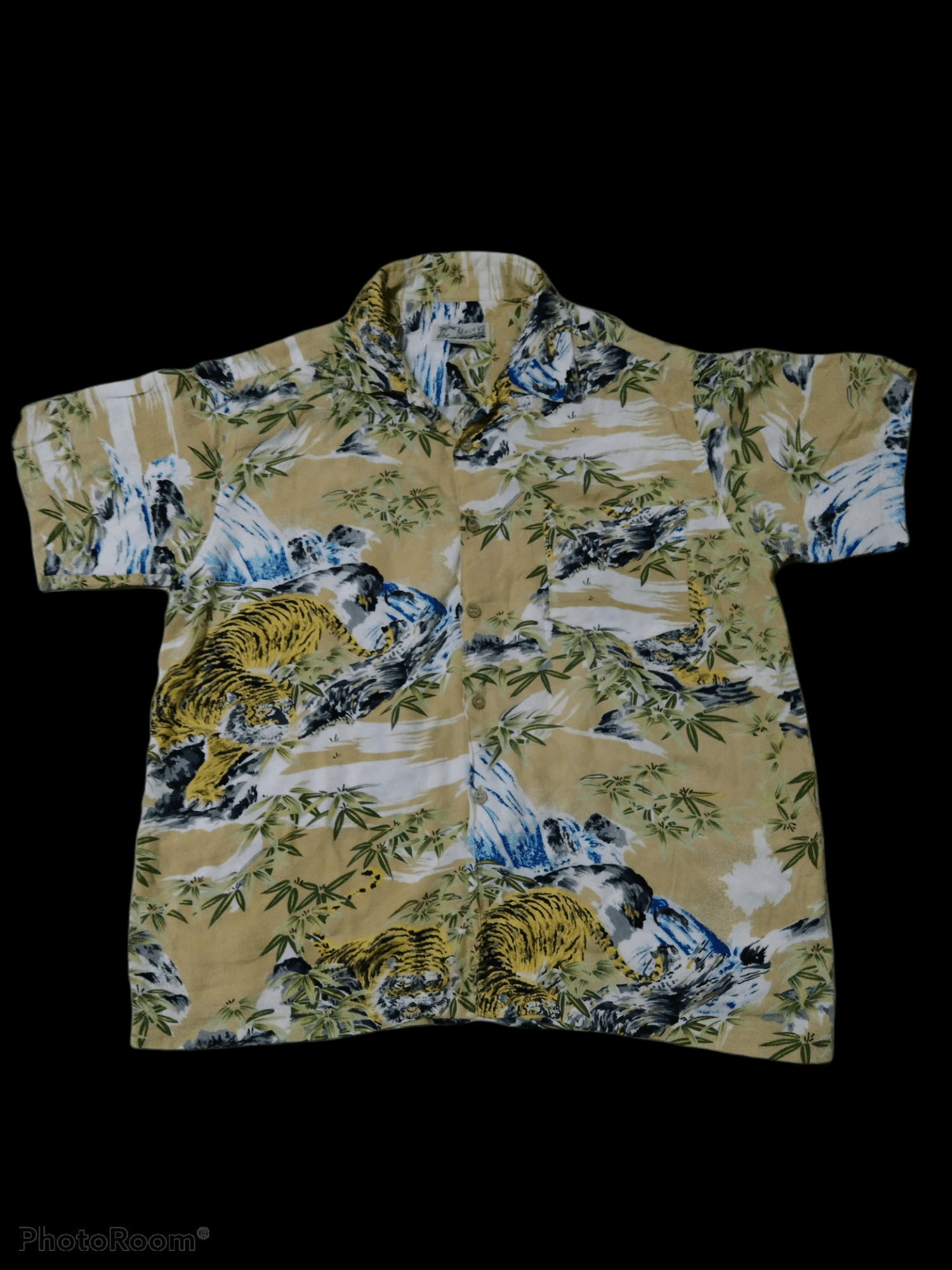 image of rayon Tiger Maceye Button L-Up, Men's (Size Medium)