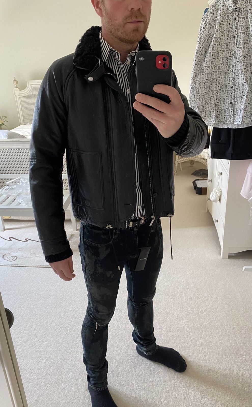 Saint Laurent Paris $6795 Leather shearling aviator jacket Saint Laurent Size US S / EU 44-46 / 1 - 4 Thumbnail
