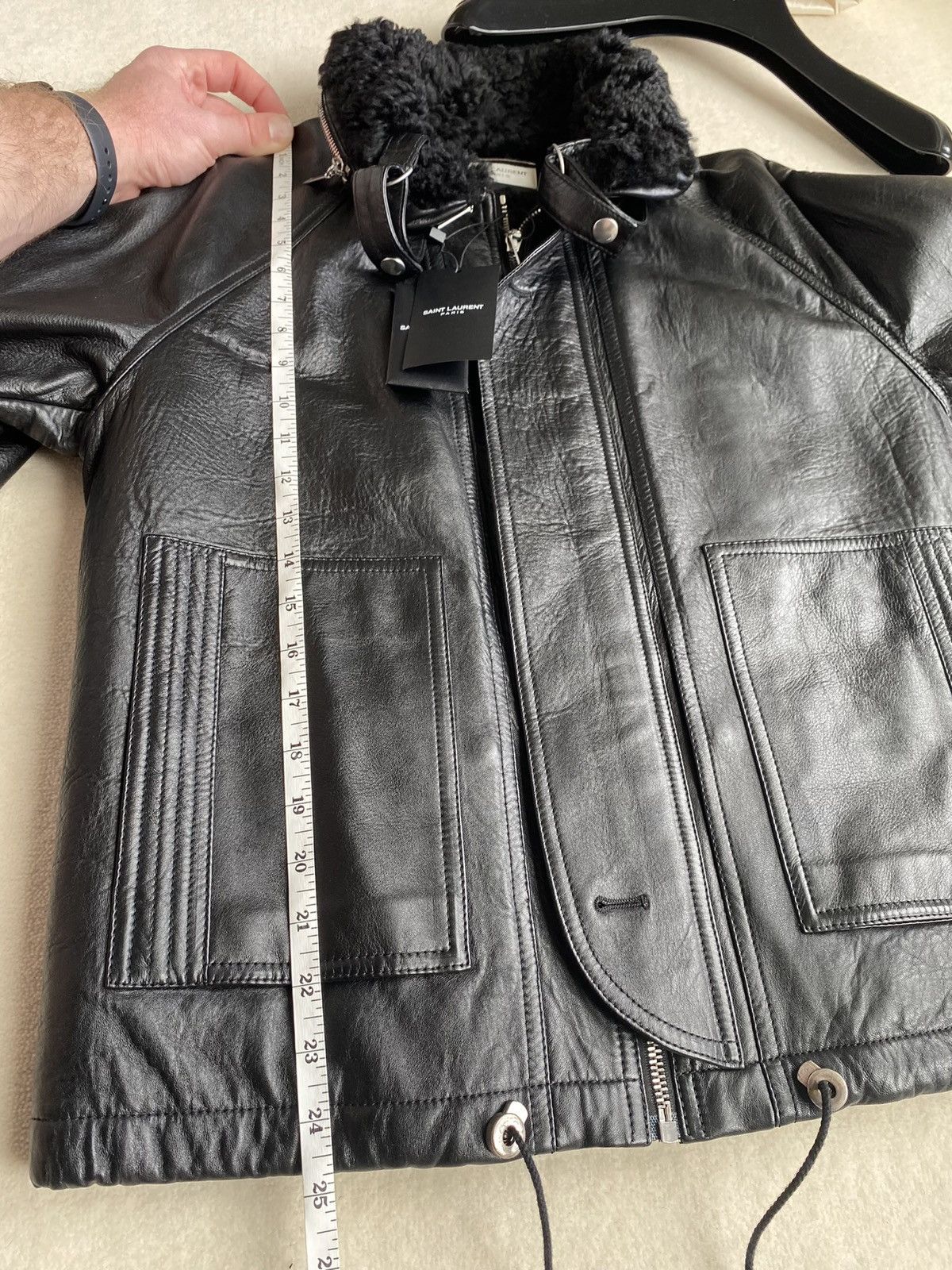 Saint Laurent Paris $6795 Leather shearling aviator jacket Saint Laurent Size US S / EU 44-46 / 1 - 6 Thumbnail