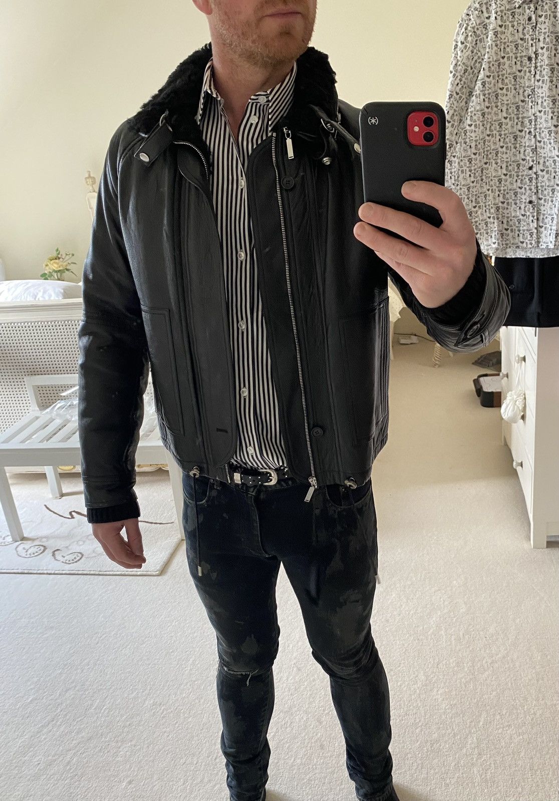 Saint Laurent Paris $6795 Leather shearling aviator jacket Saint Laurent Size US S / EU 44-46 / 1 - 3 Thumbnail