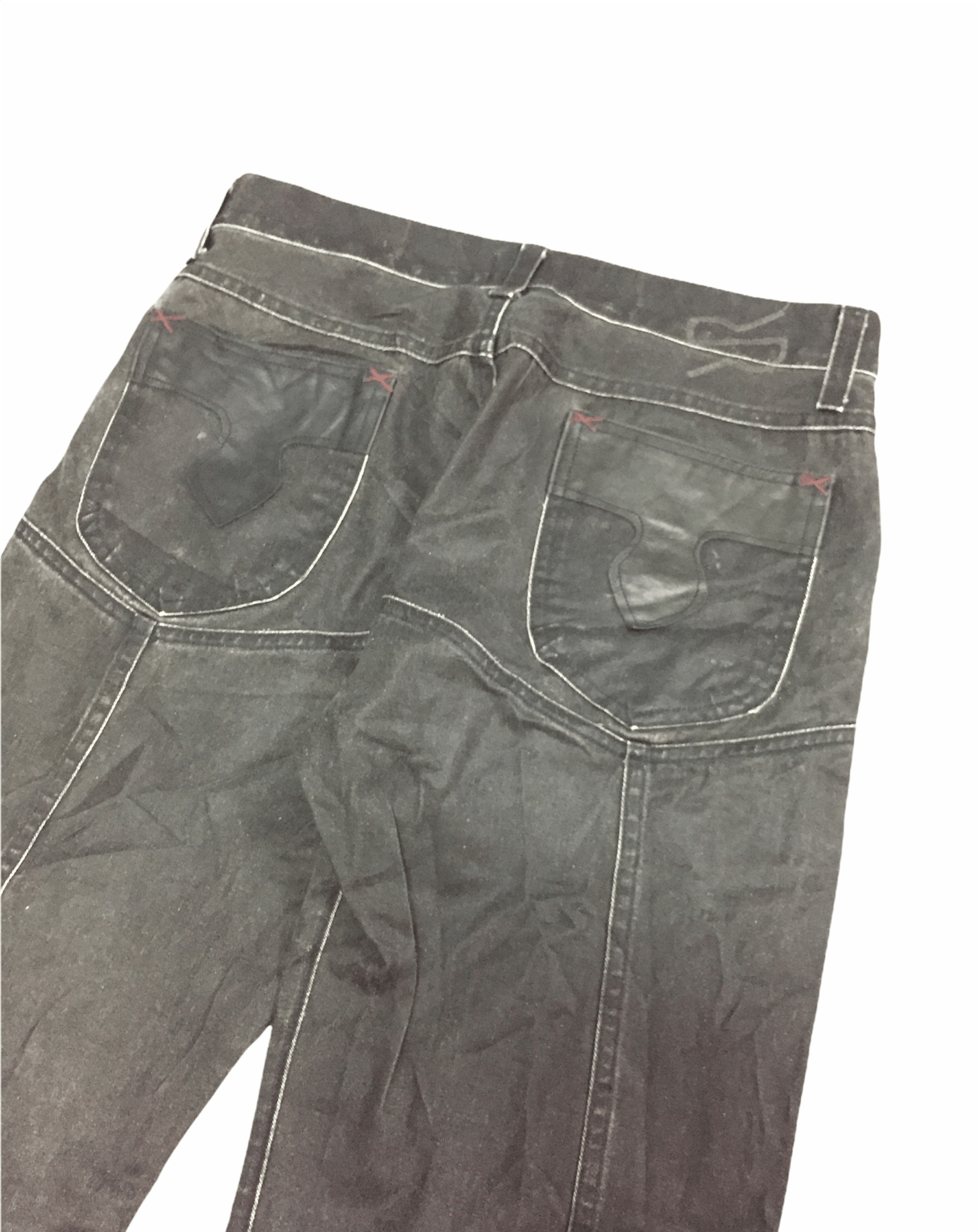 If Six Was Nine × Isamu Katayama Backlash RA.RE Leather chrome Heart pocket wax pants made in Italy Size US 29 - 1 Thumbnail