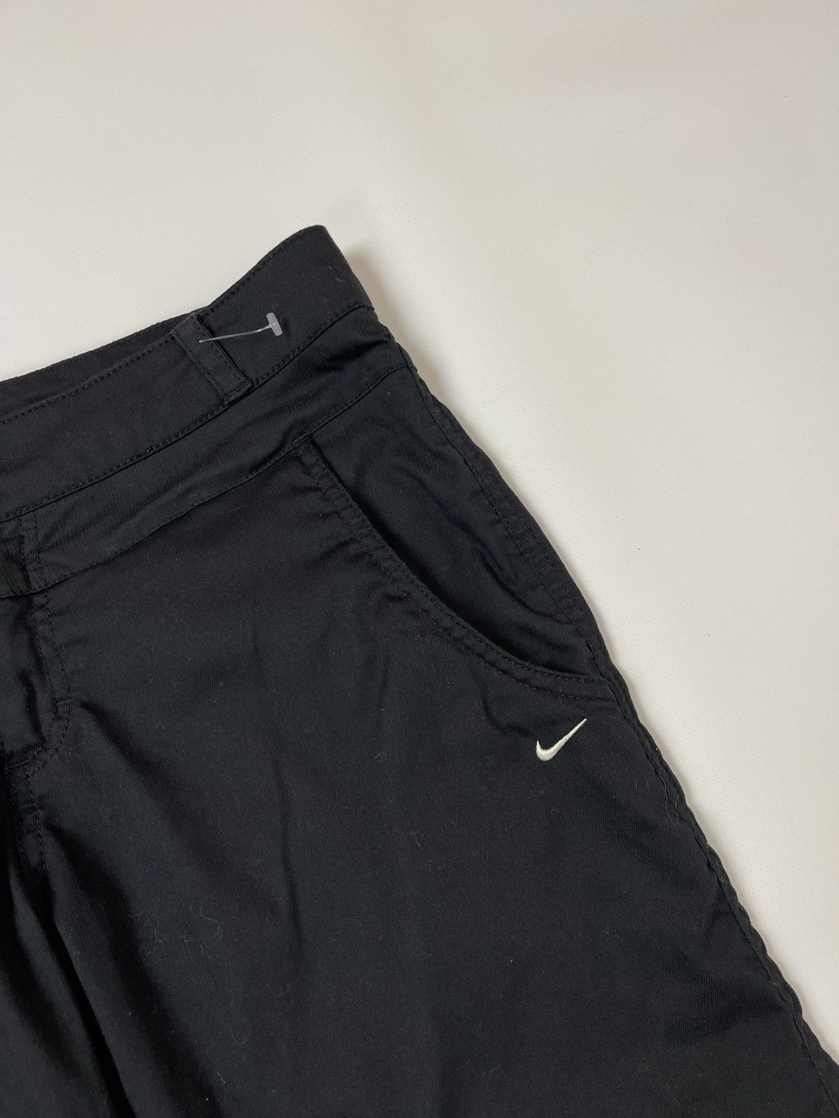 Nike Nike vintage y2k black drill track pants swoosh logo Size 30" / US 8 / IT 44 - 9 Thumbnail