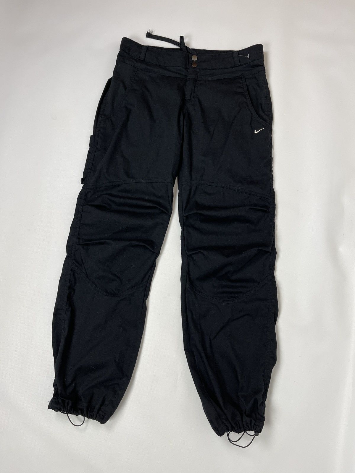 Nike Nike vintage y2k black drill track pants swoosh logo Size 30" / US 8 / IT 44 - 1 Thumbnail