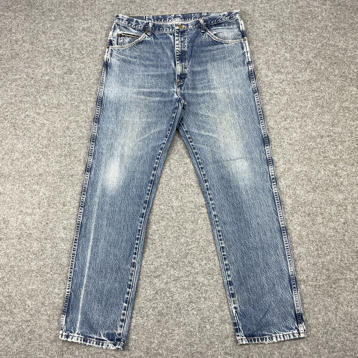 Vintage × Wrangler Vintage Wrangler Distressed Blue Jeans wc-196 Size US 37 - 1 Thumbnail