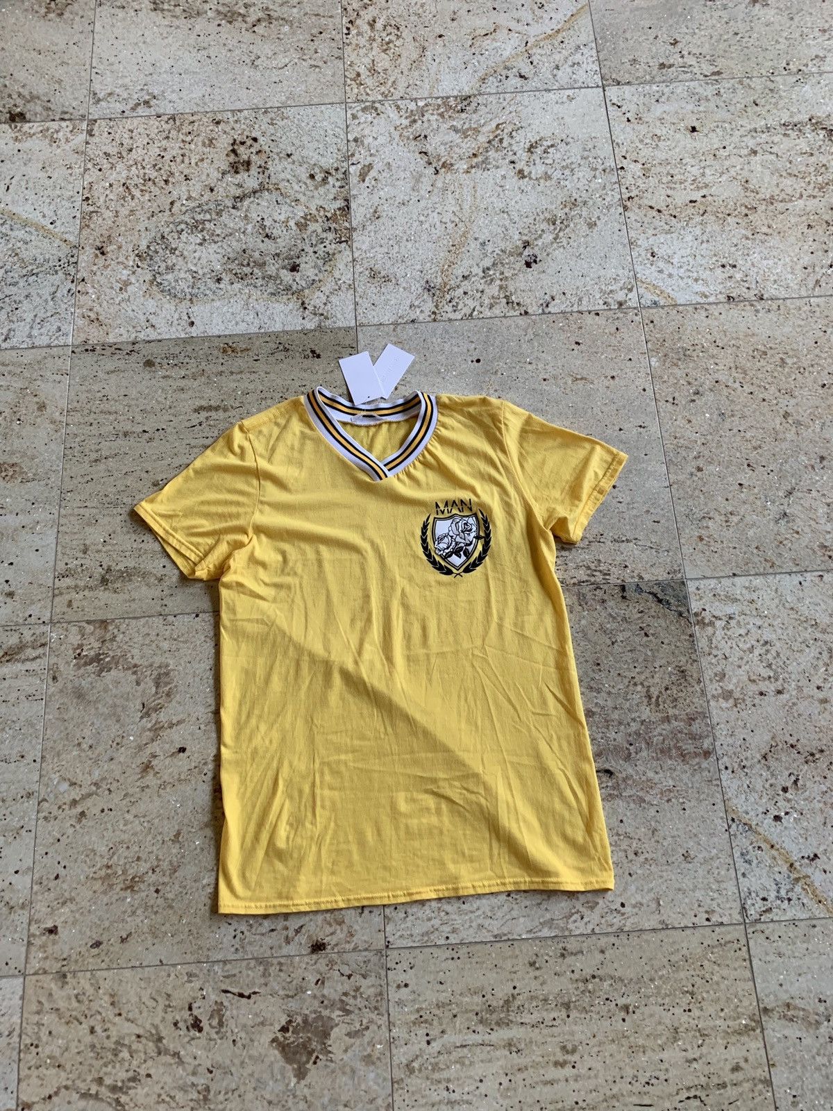 image of Helmut Lang Rose Print Tee In Yellow, Men's (Size Small)