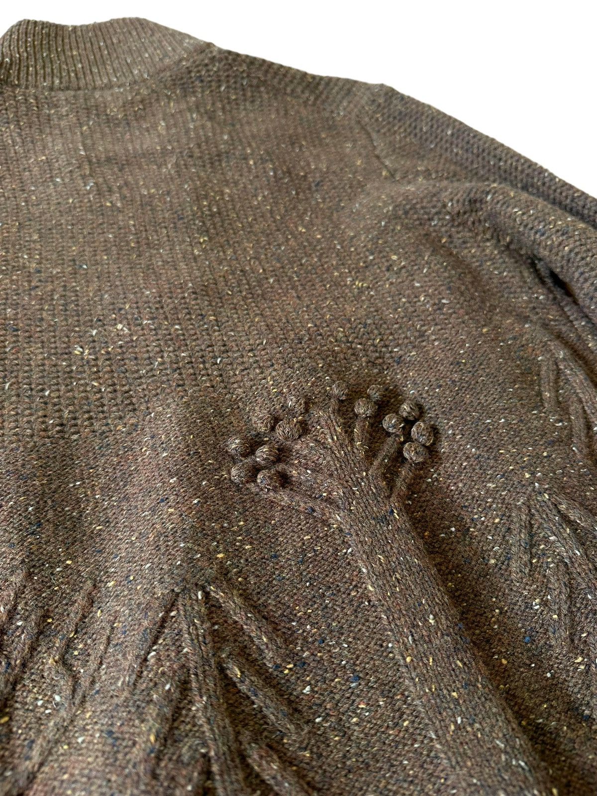 Brown 3D Tree Knit Zip Up