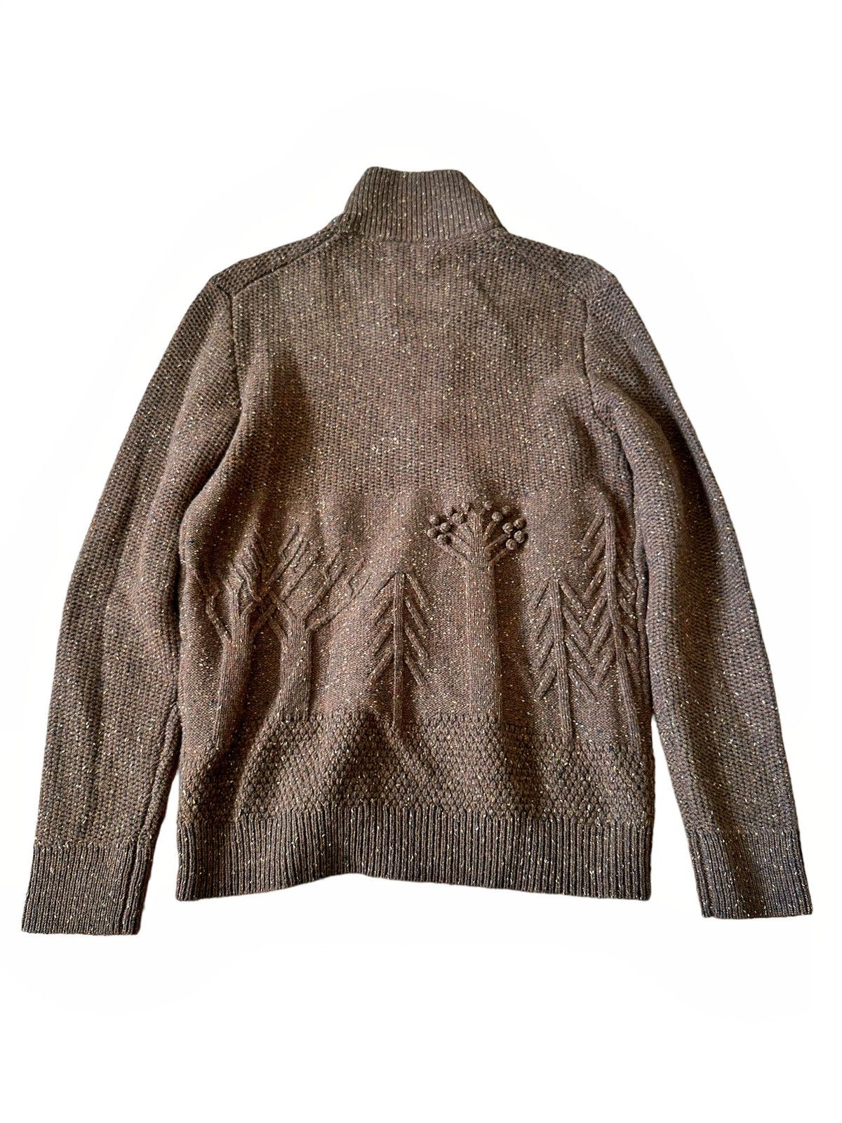 Brown 3D Tree Knit Zip Up