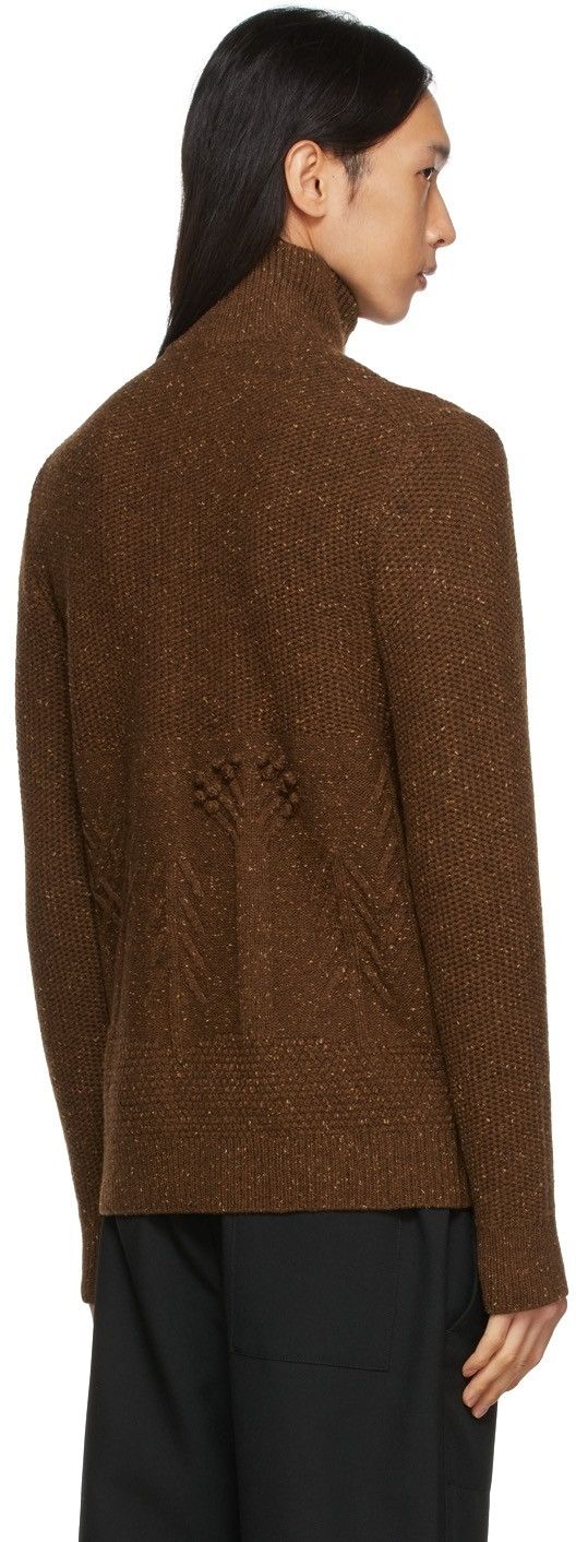Brown 3D Tree Knit Zip Up