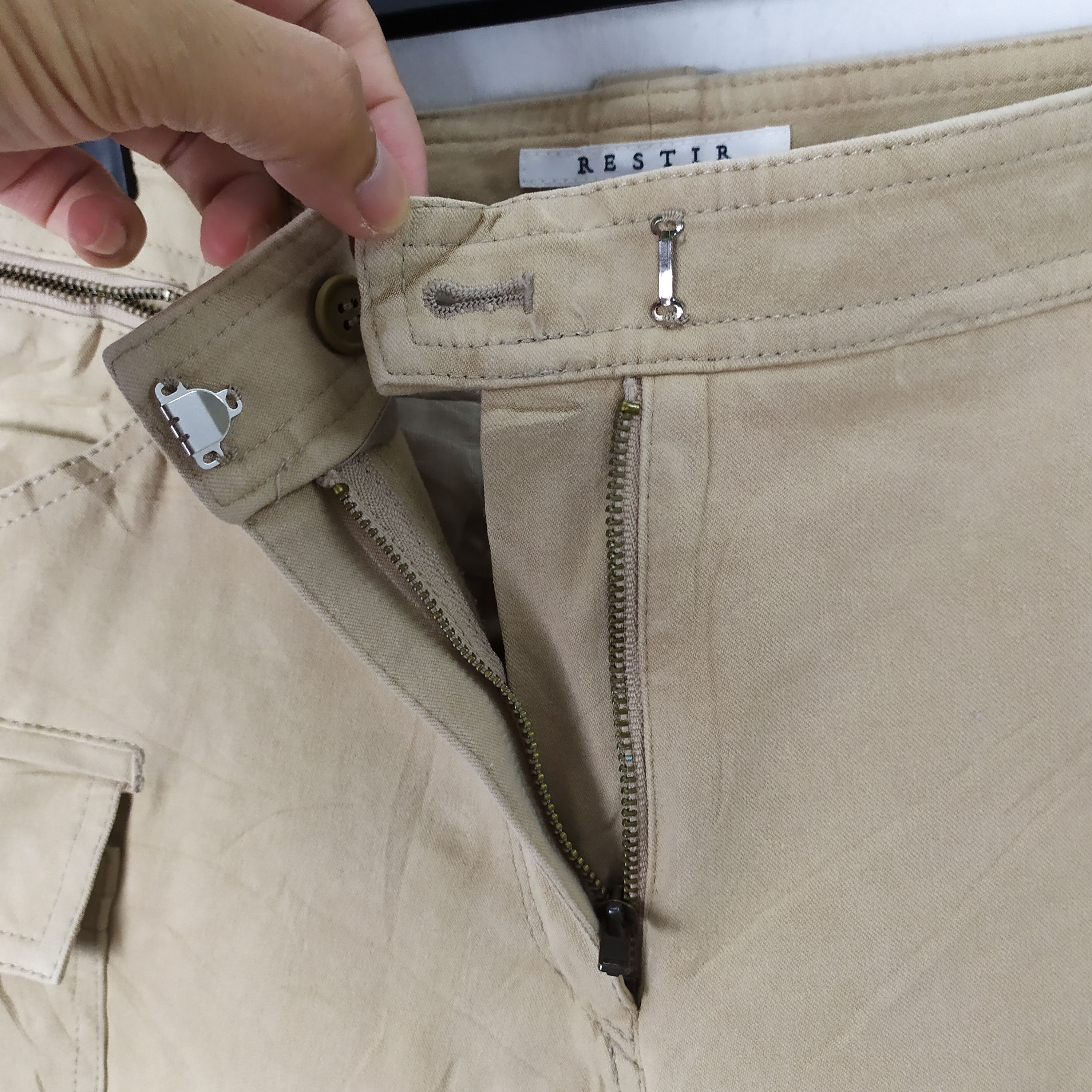 Japanese Brand JAPAN MADE RESTIRE FLARED CARGO PANTS Size US 28 / EU 44 - 6 Thumbnail