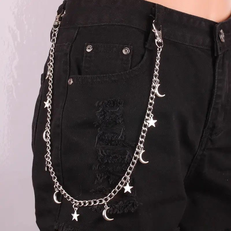 Jewelry Moon Star Pants Chain Waist Chain Size ONE SIZE - 4 Thumbnail