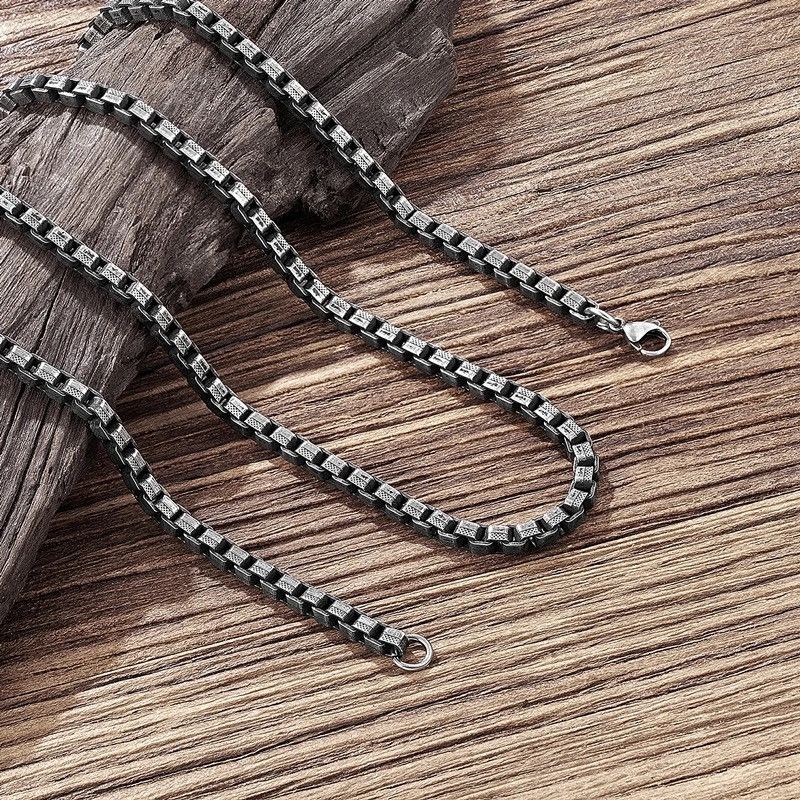 Jewelry Punk Retro Stainless Steel Long Necklace Size ONE SIZE - 2 Thumbnail