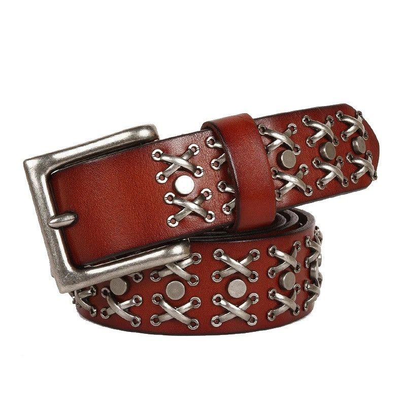 Other Leather Buckle Rivets Biker Belt Size ONE SIZE - 1 Thumbnail