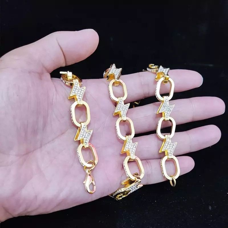 Jewelry 13mm Width Lightning Shape Chain Necklace Size ONE SIZE - 1 Thumbnail