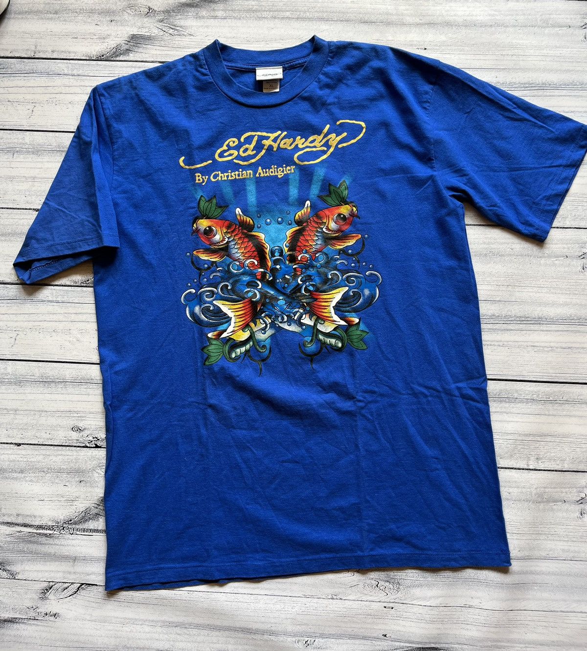 Ed Hardy × Vintage Vintage Y2K Ed Hardy by Christian Audigier graphic t shirt Size US XL / EU 56 / 4 - 1 Thumbnail