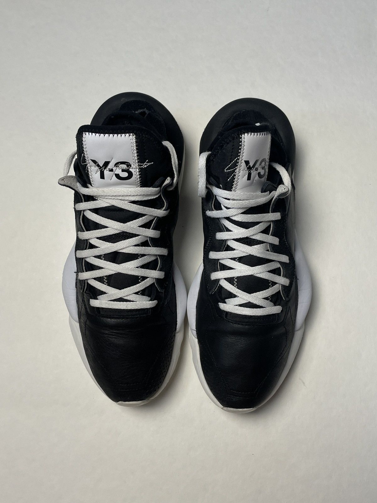 Adidas Y-3 Kaiwa Leather Black White Size US 10.5 / EU 43-44 - 3 Thumbnail