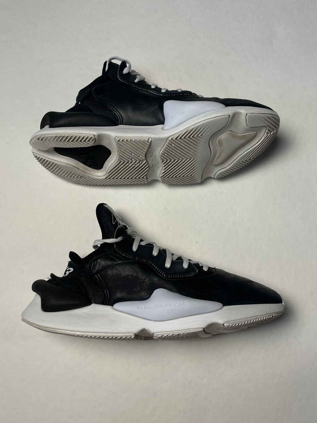 Adidas Y-3 Kaiwa Leather Black White Size US 10.5 / EU 43-44 - 2 Thumbnail