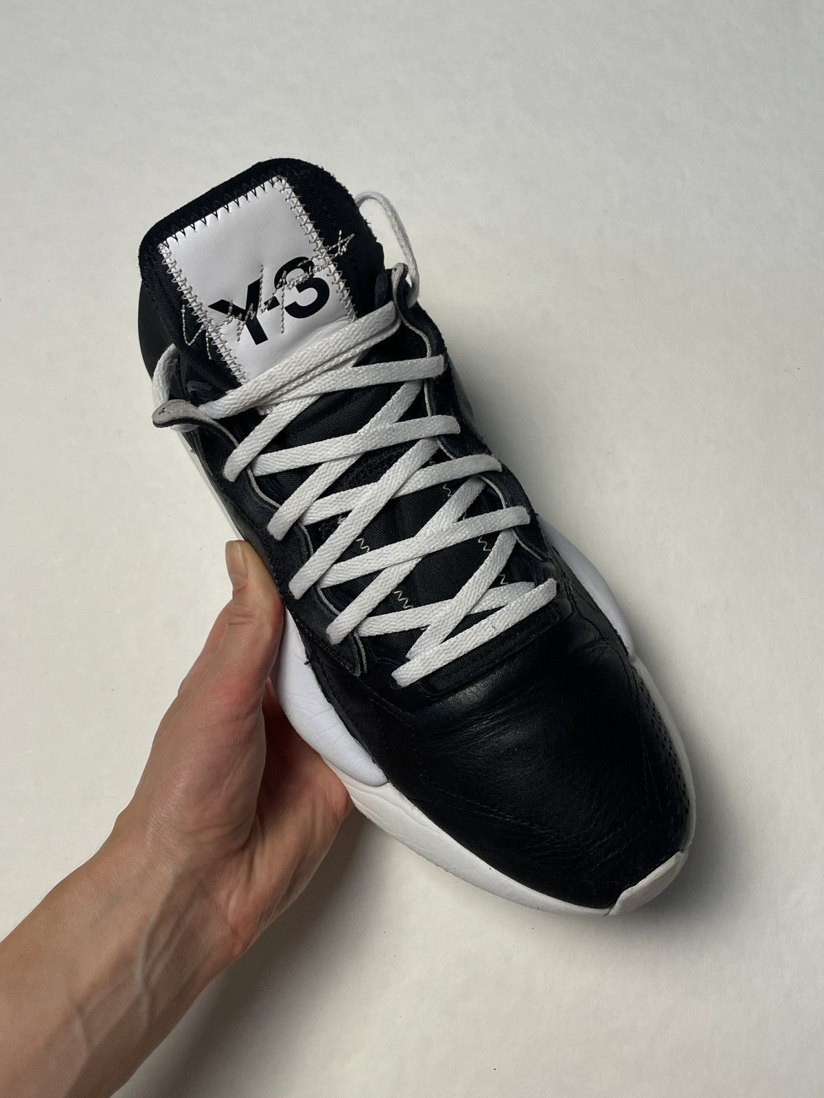 Adidas Y-3 Kaiwa Leather Black White Size US 10.5 / EU 43-44 - 4 Thumbnail