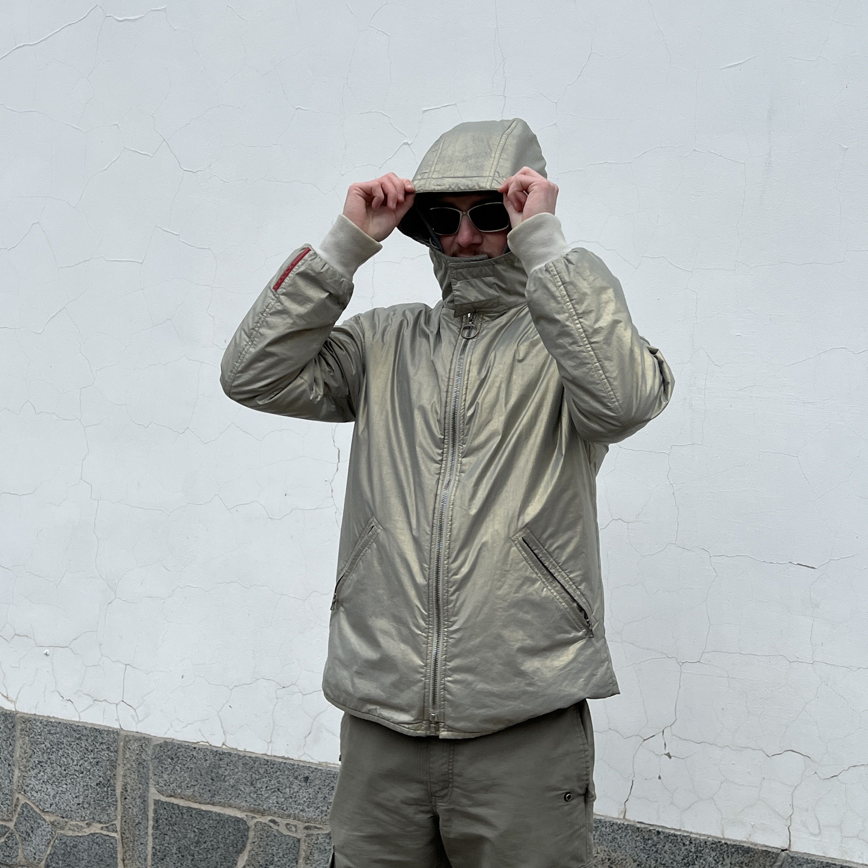 image of Archival Clothing x Prada Archive 00S Prada Sport Linea Rossa Astro Jacket in Silver (Size Medium)
