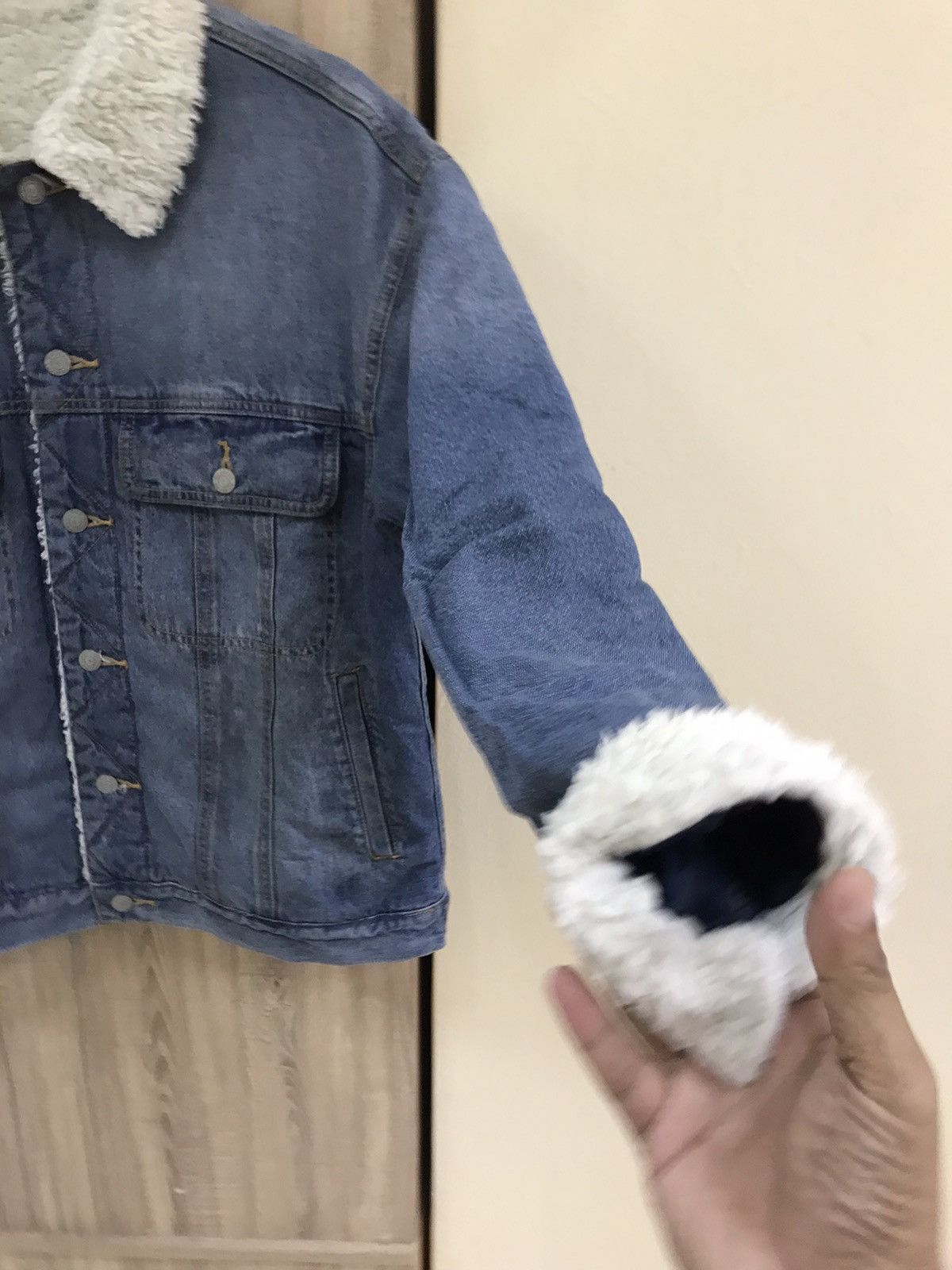 GU GU Denim Sherpa Jacket Size US L / EU 52-54 / 3 - 10 Thumbnail