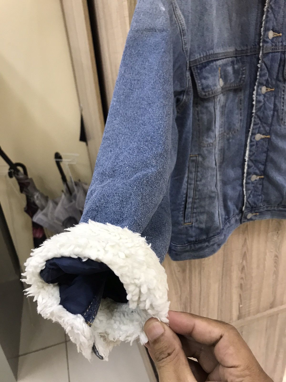 GU GU Denim Sherpa Jacket Size US L / EU 52-54 / 3 - 12 Thumbnail