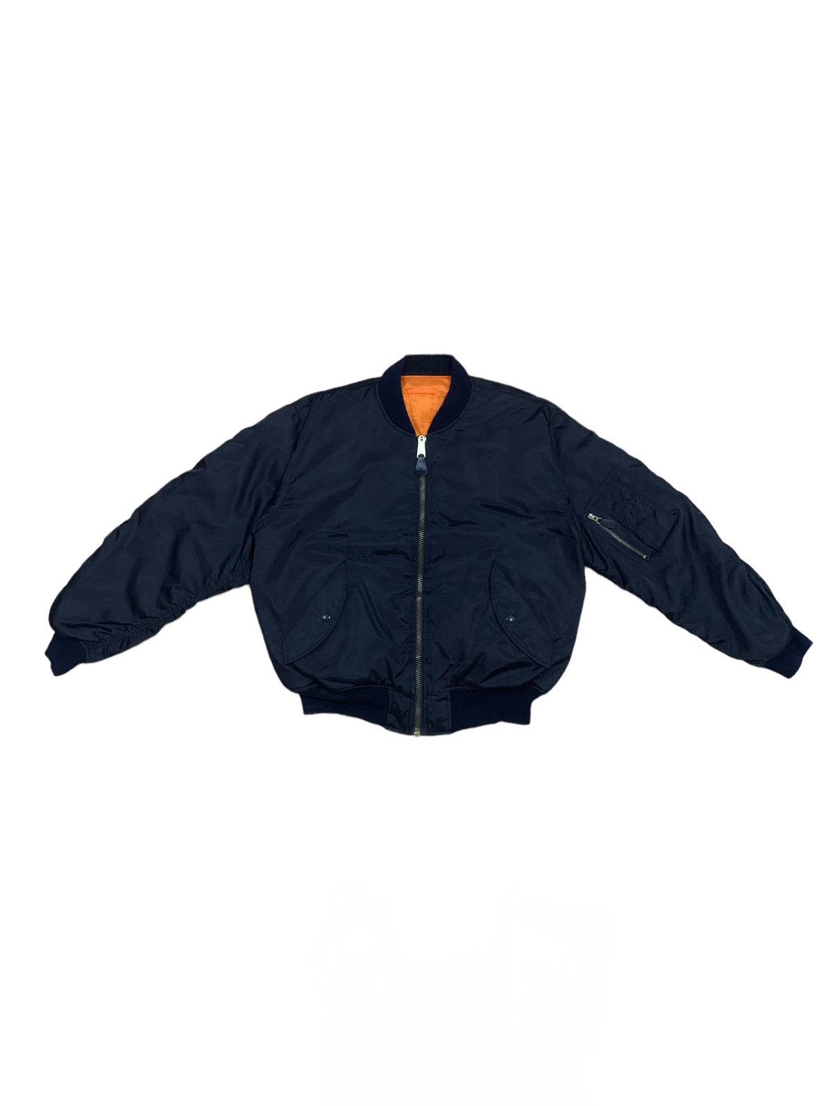 image of Phantom Military Ma-1 Reversible Bomber Jacket Style Avirex in Black, Men's (Size Large)
