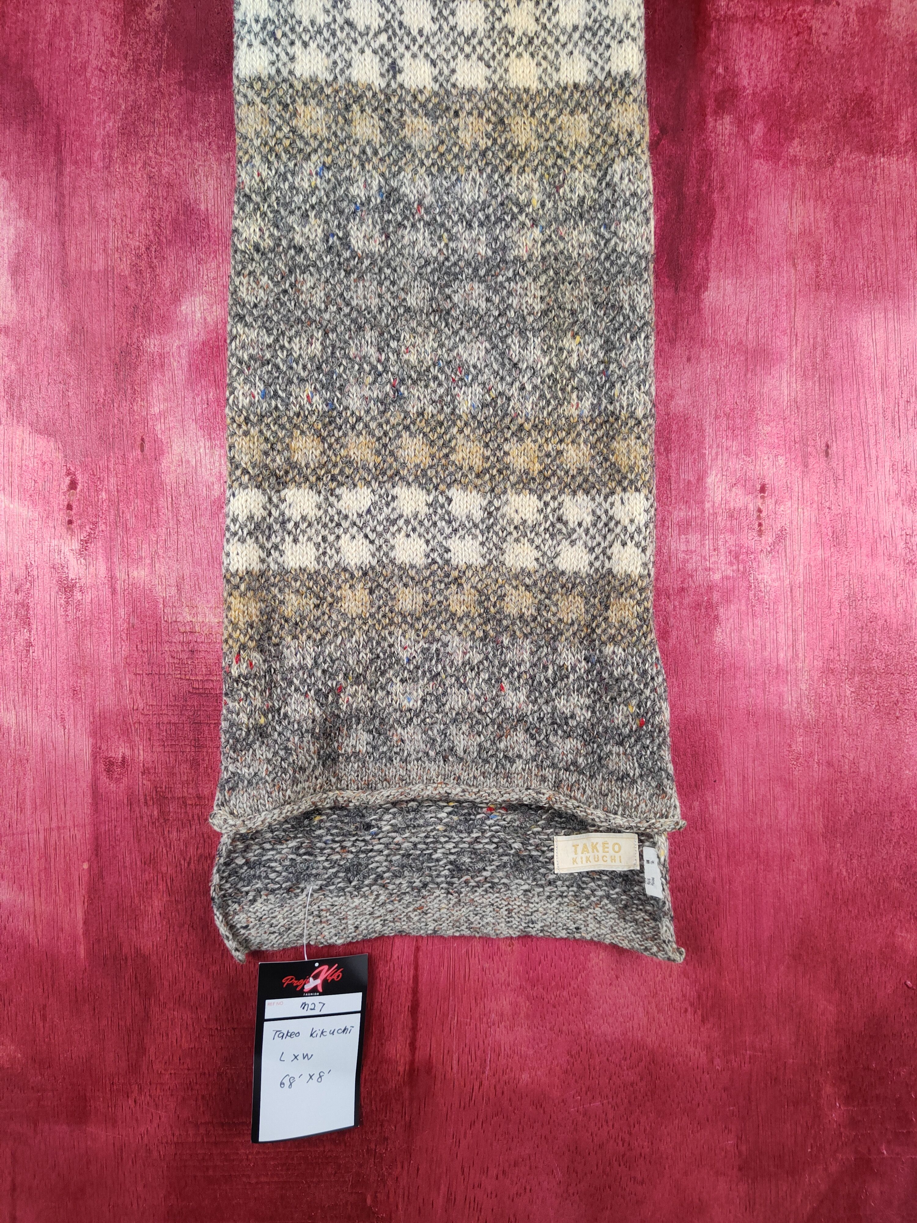 Japanese Brand × Takeo Kikuchi Takeo Kikuchi checkered Muffler Scarves #m27 DL Size ONE SIZE - 3 Thumbnail