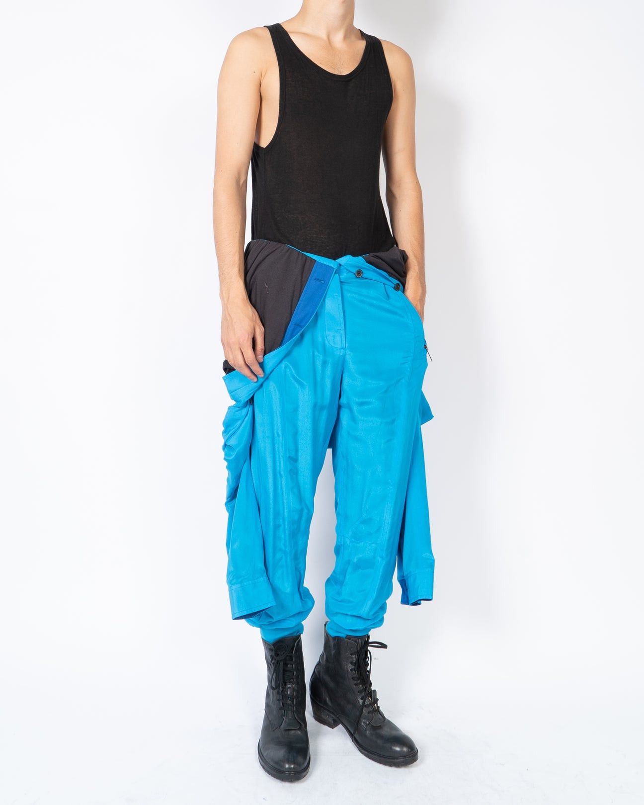 Haider Ackermann SS19 Light Blue Silk Military Jumpsuit Size US M / EU 48-50 / 2 - 3 Thumbnail