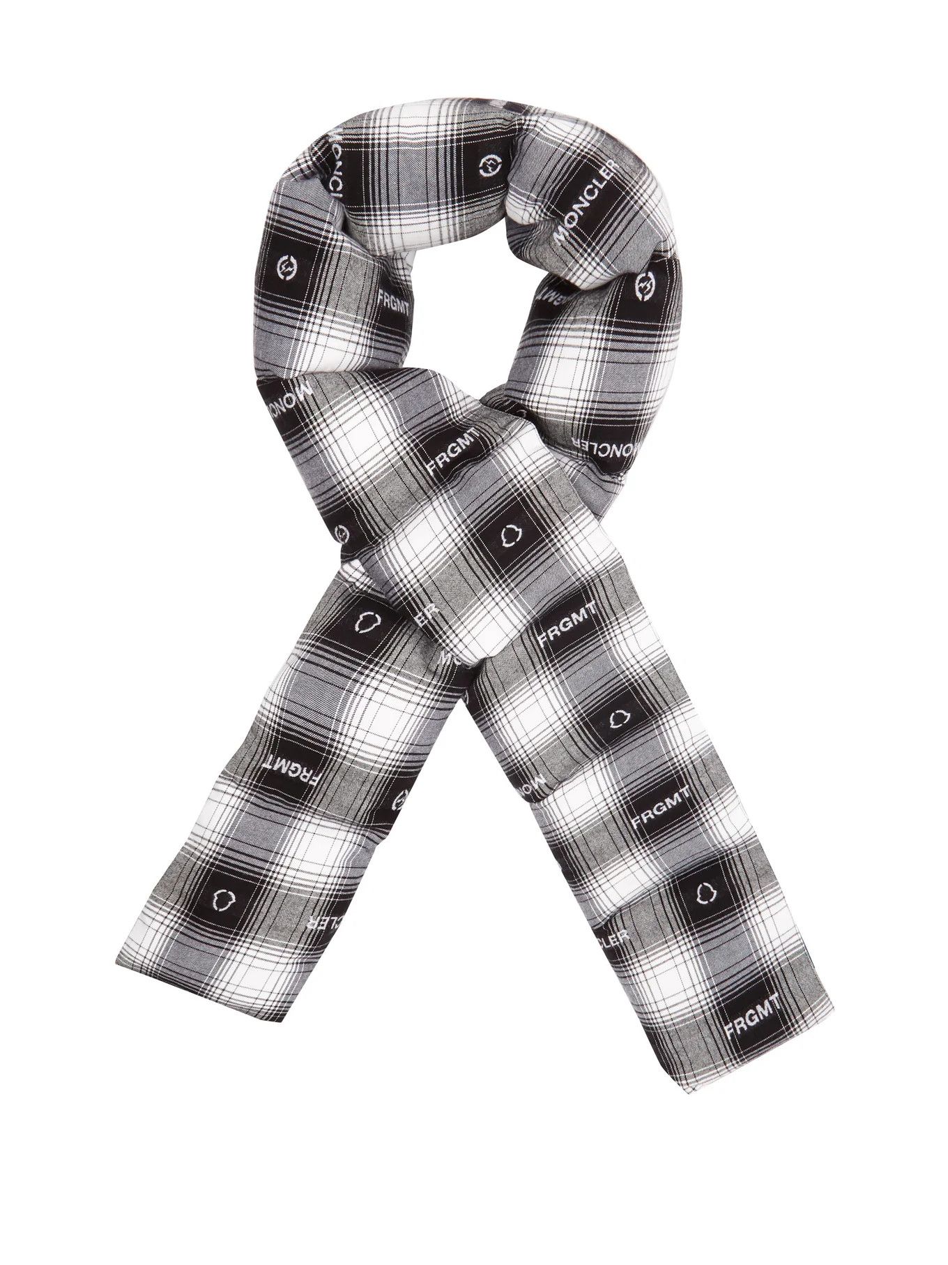 Moncler Moncler Genius 7 Fragment tartan logo down padded scarf Size ONE SIZE - 1 Thumbnail