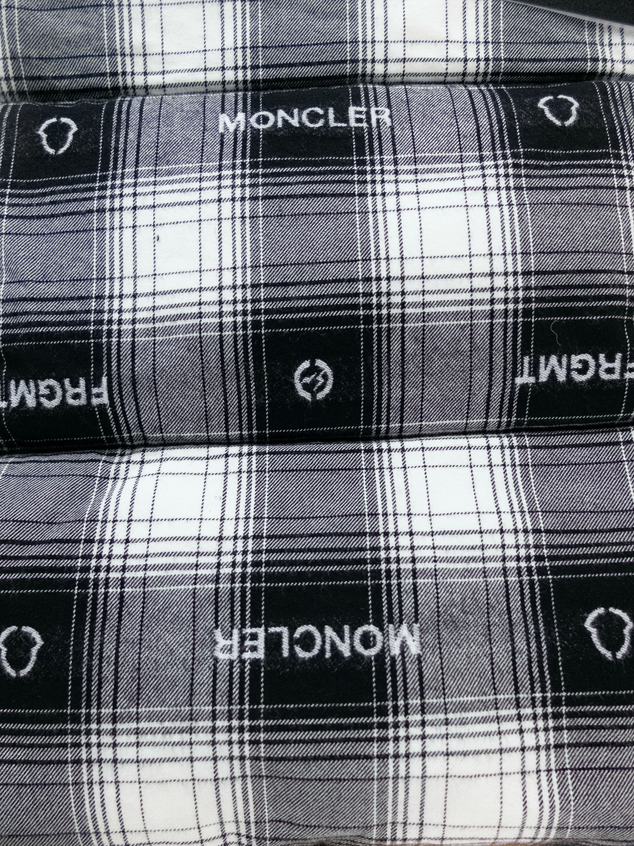 Moncler Moncler Genius 7 Fragment tartan logo down padded scarf Size ONE SIZE - 4 Thumbnail