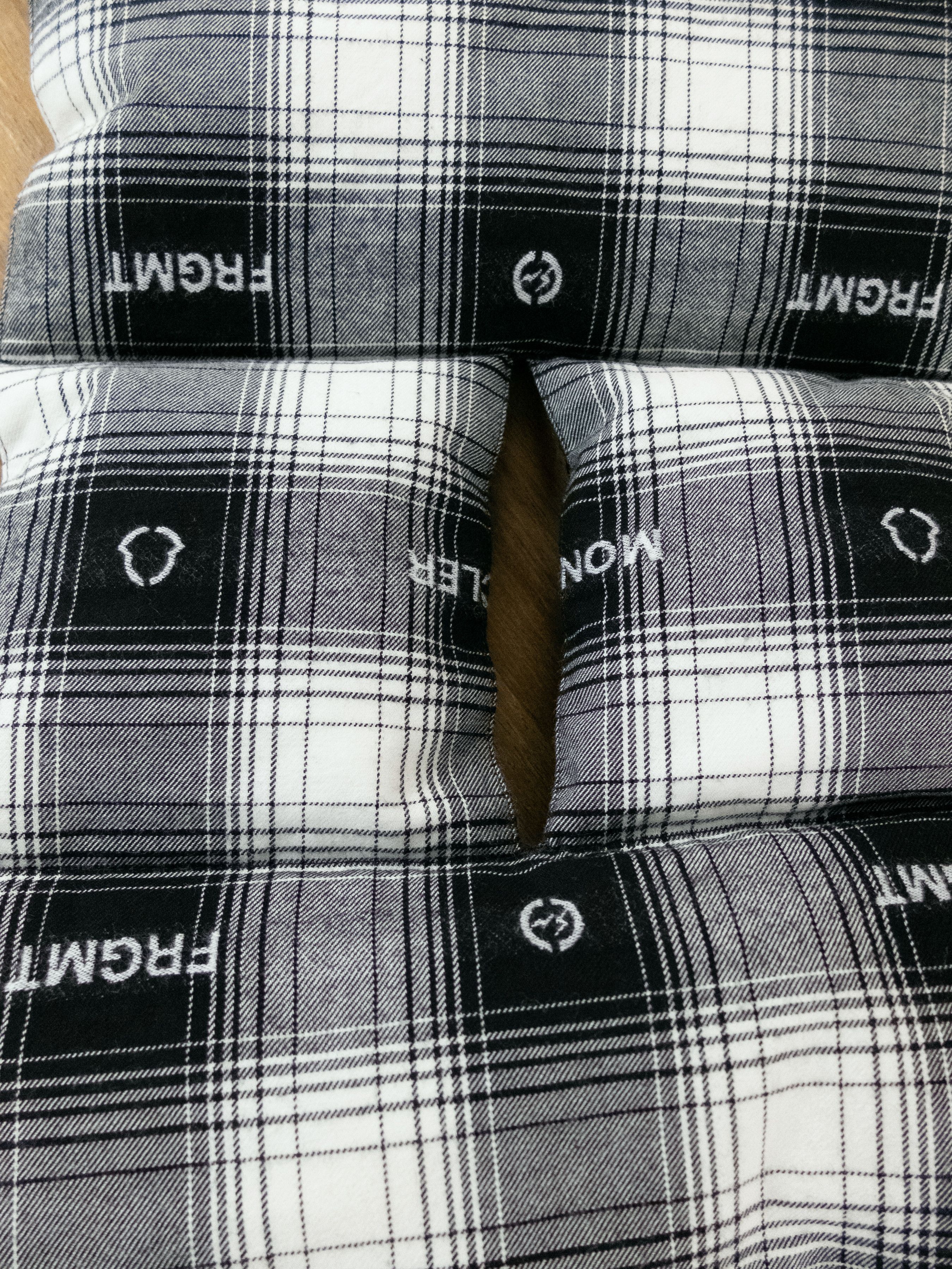 Moncler Moncler Genius 7 Fragment tartan logo down padded scarf Size ONE SIZE - 8 Thumbnail