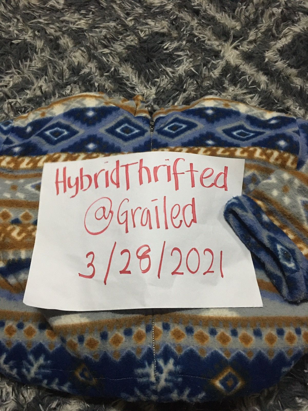 Japanese Brand Virgin Voyage Navajo Quilted Fleece Jacket Size US L / EU 52-54 / 3 - 8 Thumbnail