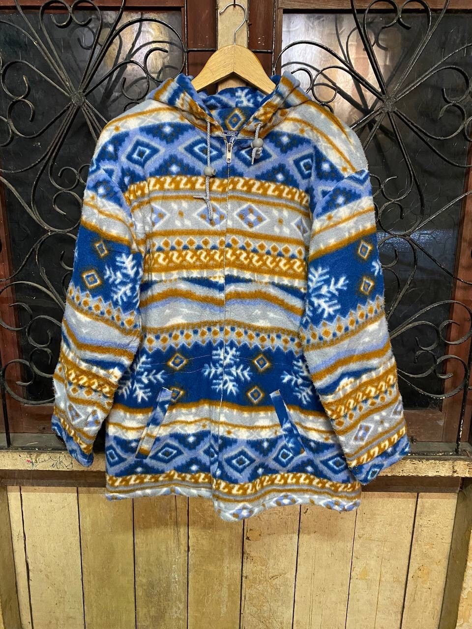 Japanese Brand Virgin Voyage Navajo Quilted Fleece Jacket Size US L / EU 52-54 / 3 - 1 Thumbnail