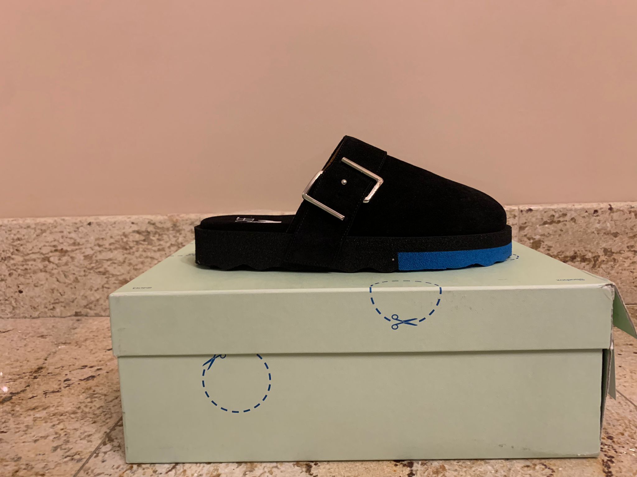 Off-White Suede Comfort Slides in Black Size US 11 / EU 44 - 3 Thumbnail