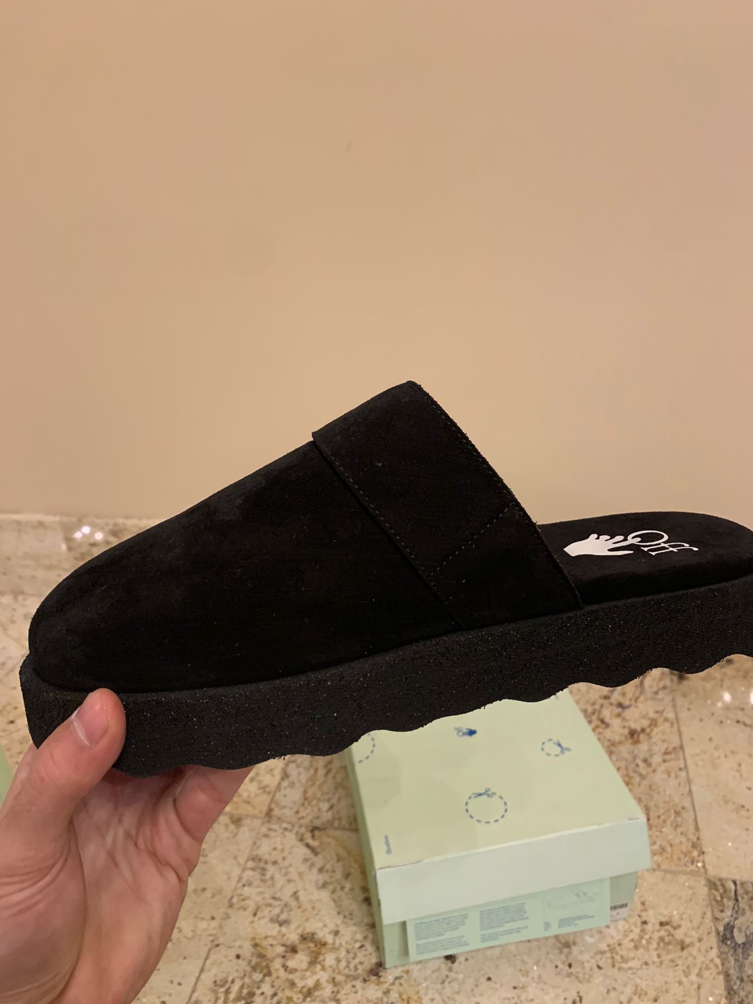 Off-White Suede Comfort Slides in Black Size US 11 / EU 44 - 9 Thumbnail