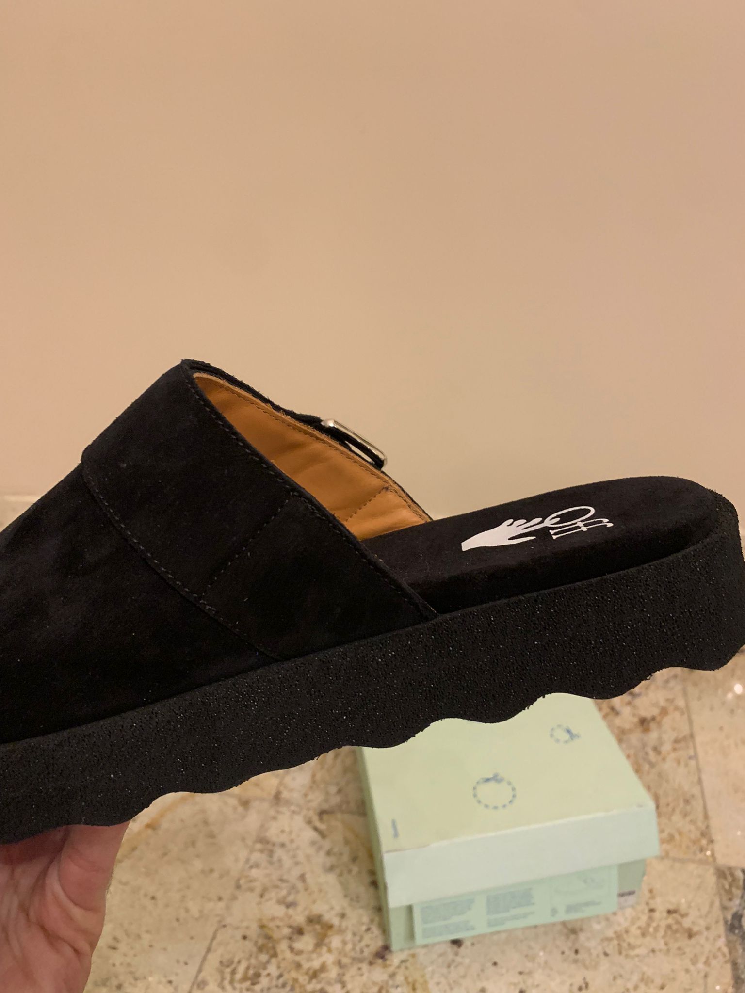 Off-White Suede Comfort Slides in Black Size US 11 / EU 44 - 8 Thumbnail