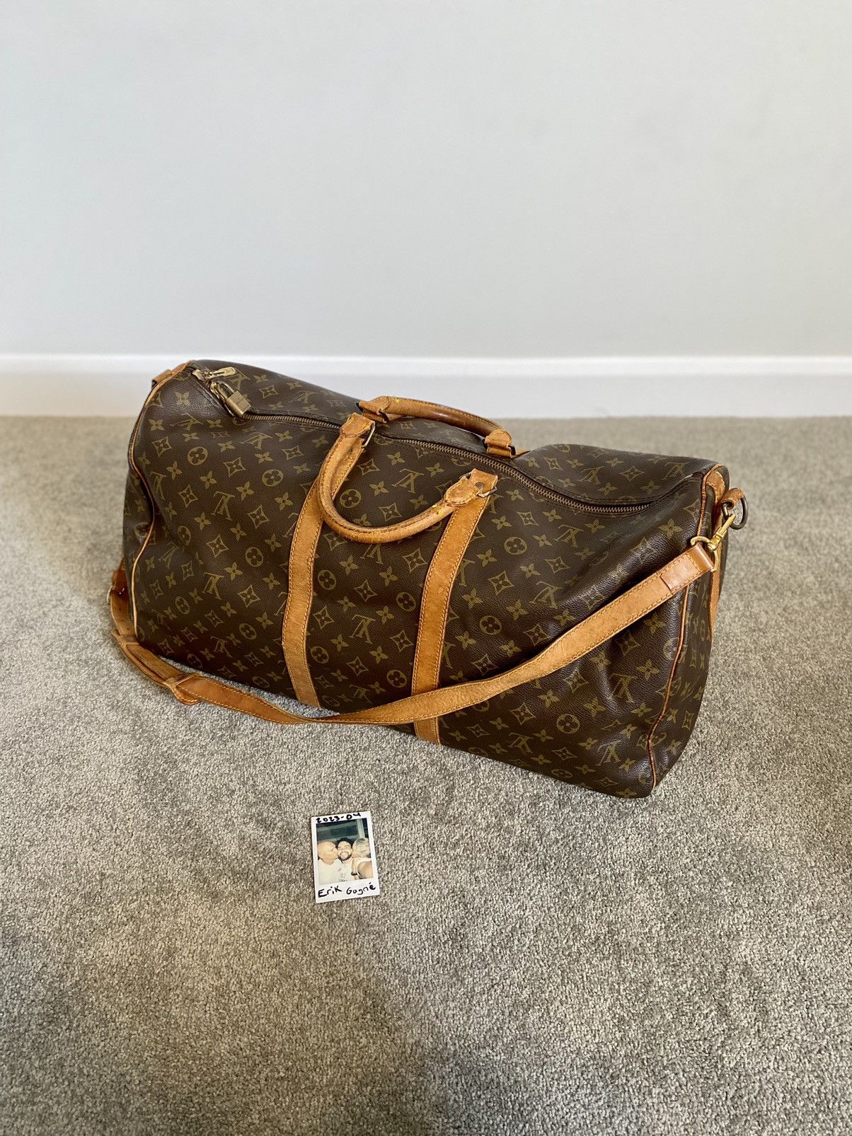 Louis Vuitton Keepall 55 Trunk Loeil Monogram Tavel Bag Duffle Auction