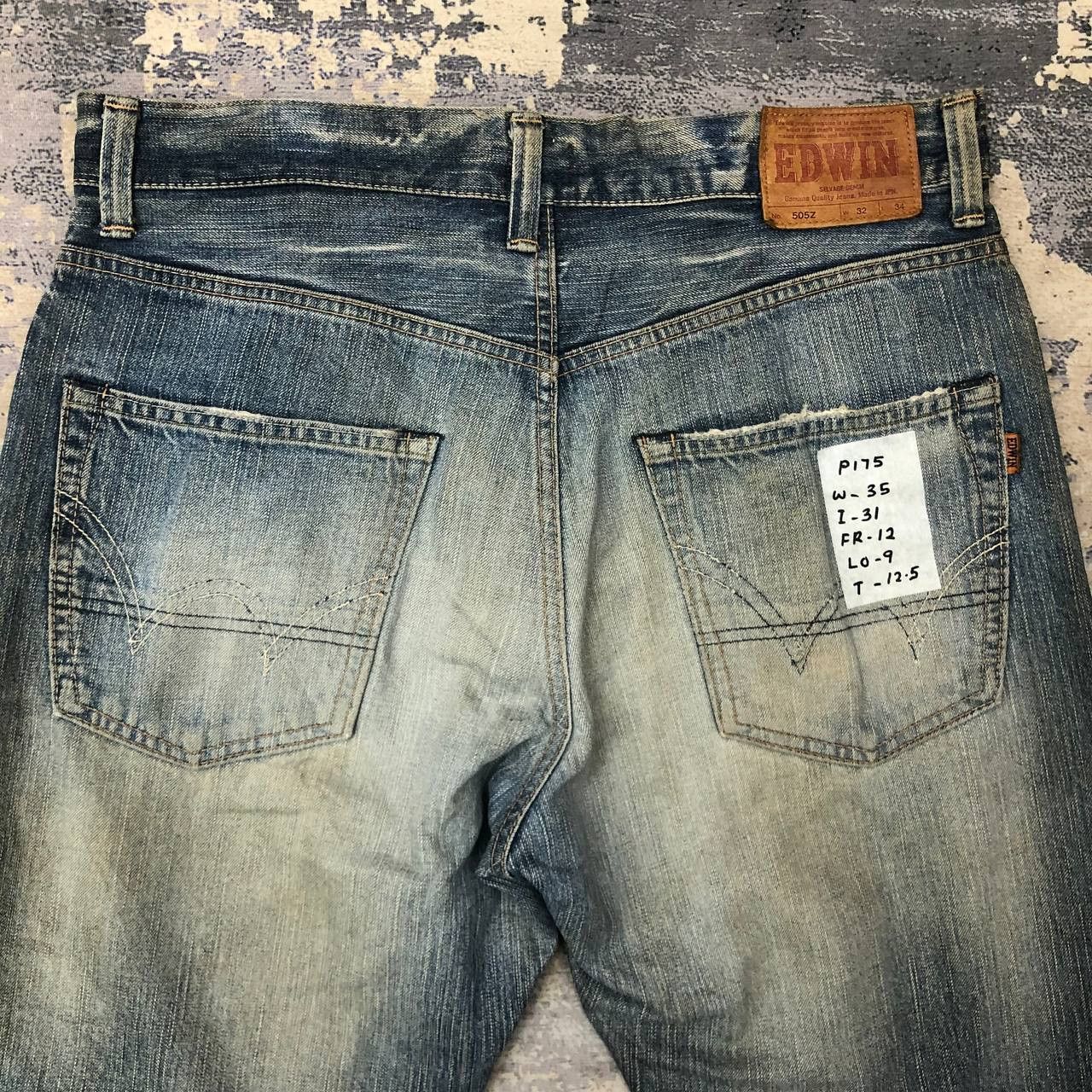Edwin P175 VTG EDWIN BLUE WASH SELVEDGE DENIM Size US 35 - 4 Thumbnail
