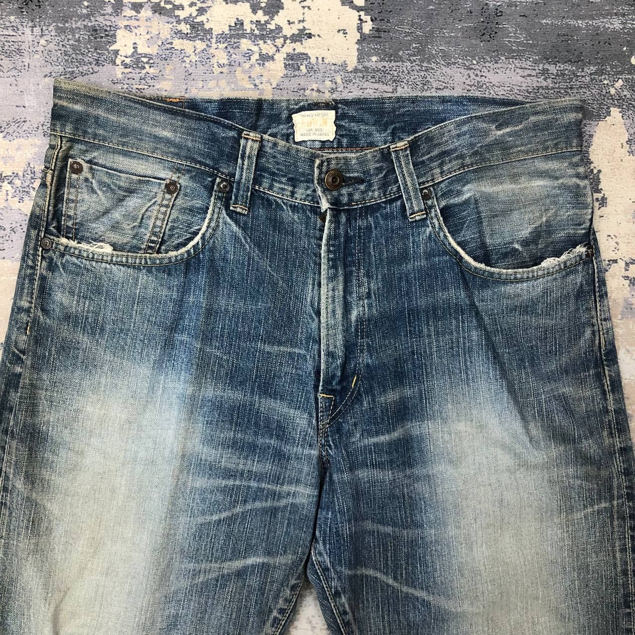 Edwin P175 VTG EDWIN BLUE WASH SELVEDGE DENIM Size US 35 - 3 Thumbnail