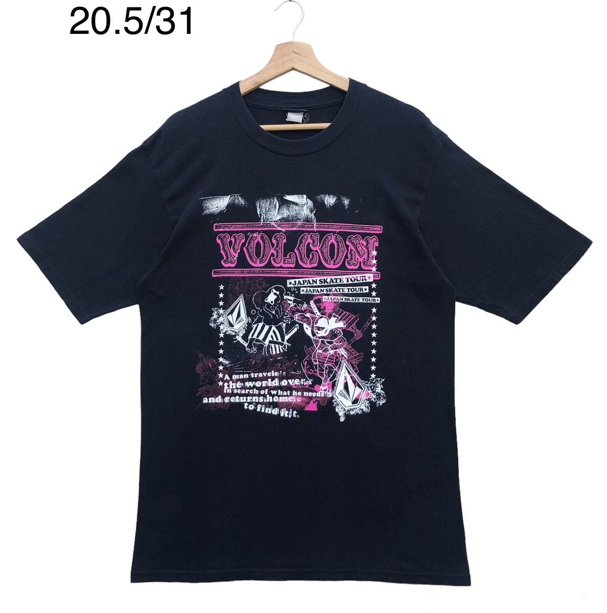 image of Skategang x Vintage Volcom Japan Skate Tour in Black, Men's (Size Large)