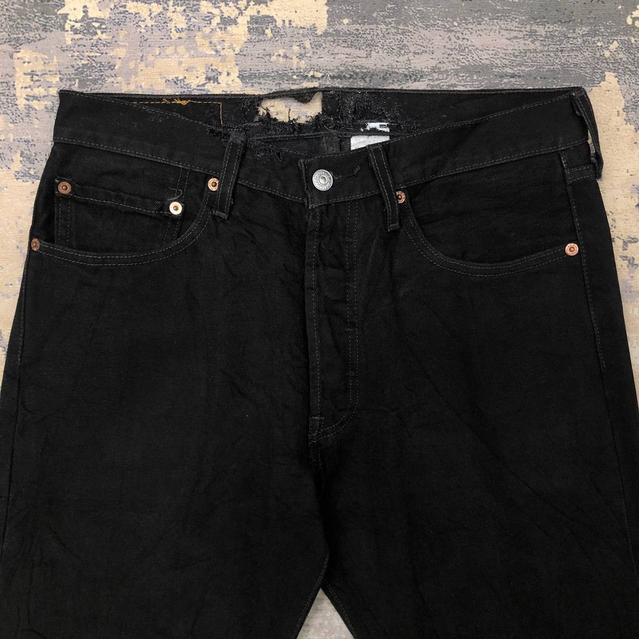 Levi's P172 VTG 501 LEVI'S RIPPED WAIST SLIMFIT JEANS Size US 32 / EU 48 - 3 Thumbnail