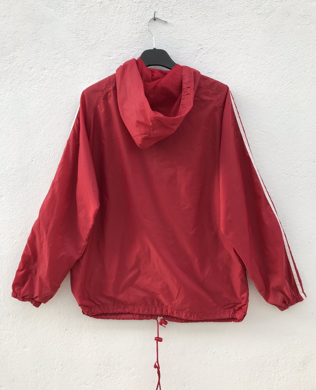 Adidas × Vintage Vintage Adidas Stripe Hooded Windbreaker Jacket Size US M / EU 48-50 / 2 - 2 Thumbnail