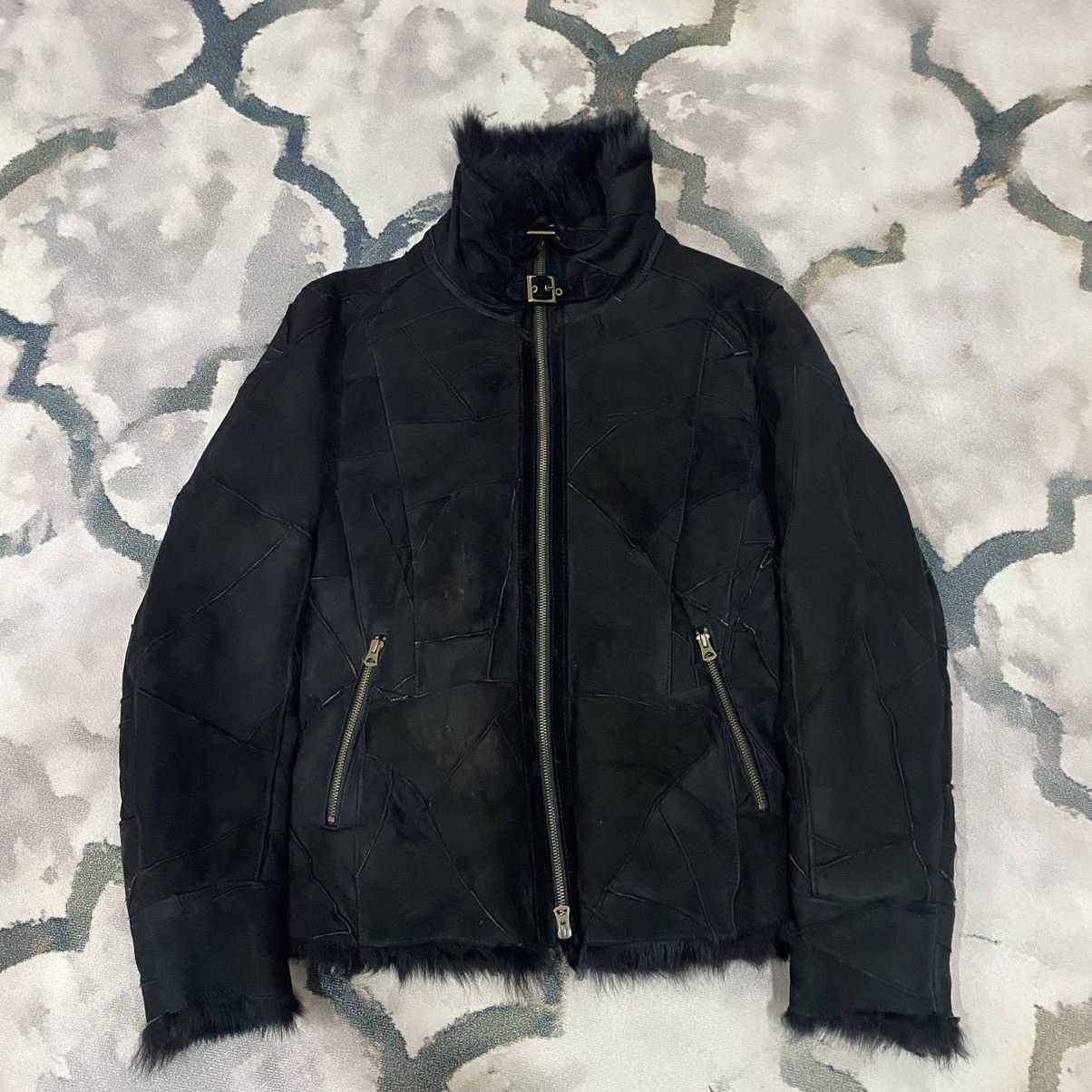 Japanese Brand black patch leather jacket Size US L / EU 52-54 / 3 - 1 Thumbnail