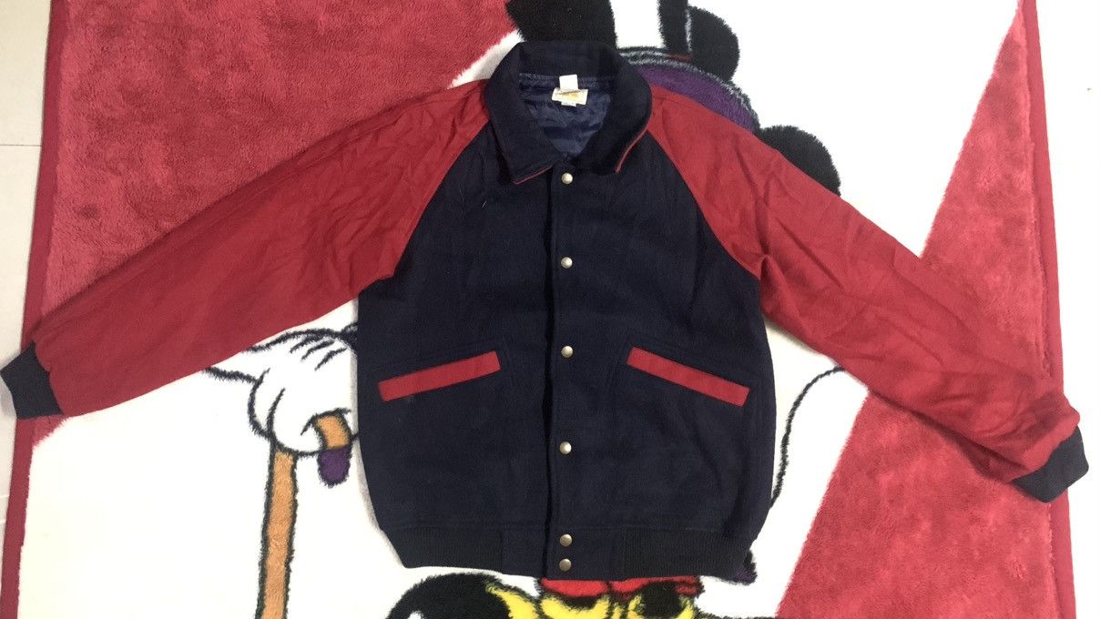 image of Mizuno x Russell Athletic Vintage 80's Russell Athletic Varsity Wool in Blue/Red, Men's (Size Small
