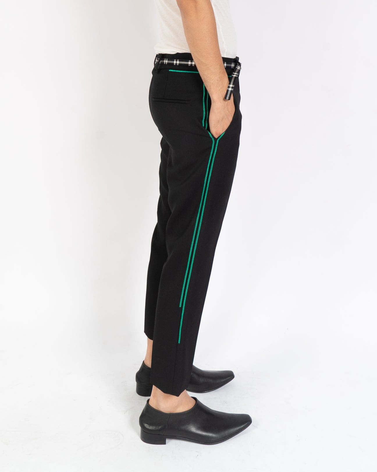 Haider Ackermann SS19 Green Striped Trousers Size US 36 / EU 52 - 2 Thumbnail