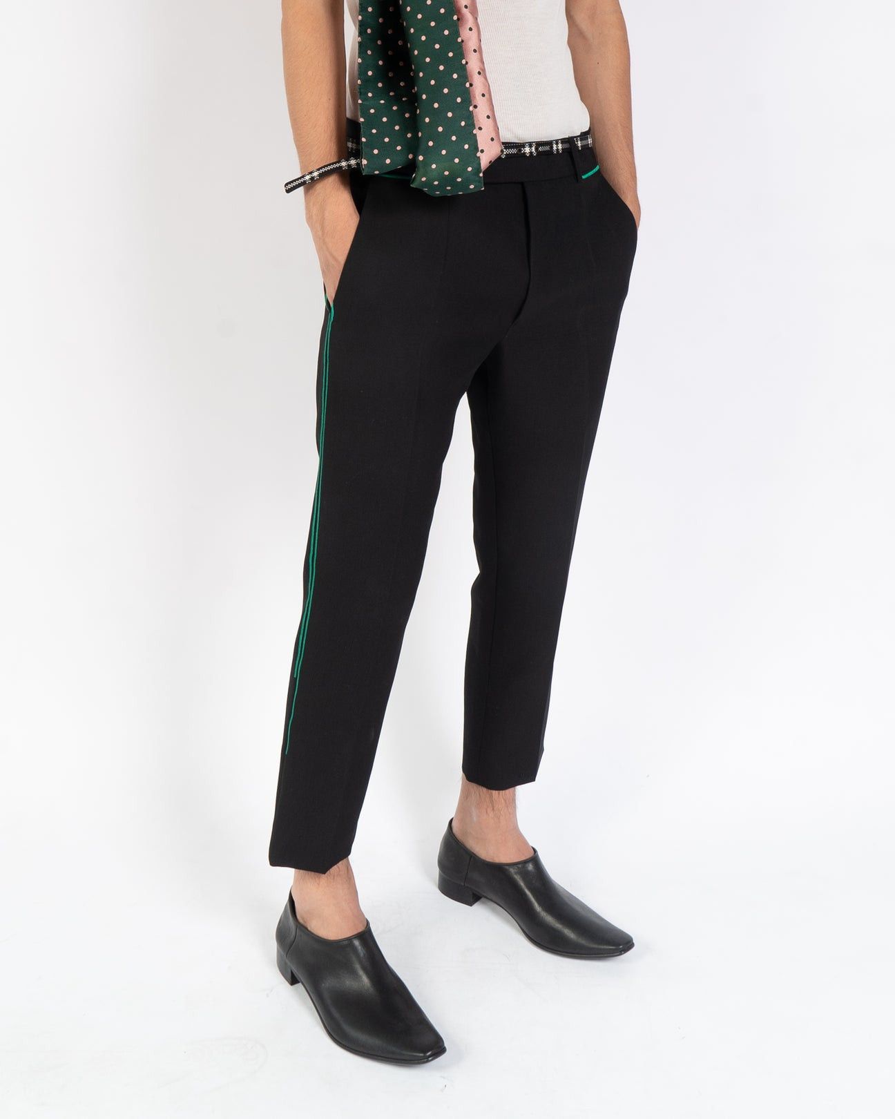 Haider Ackermann SS19 Green Striped Trousers Size US 36 / EU 52 - 3 Thumbnail