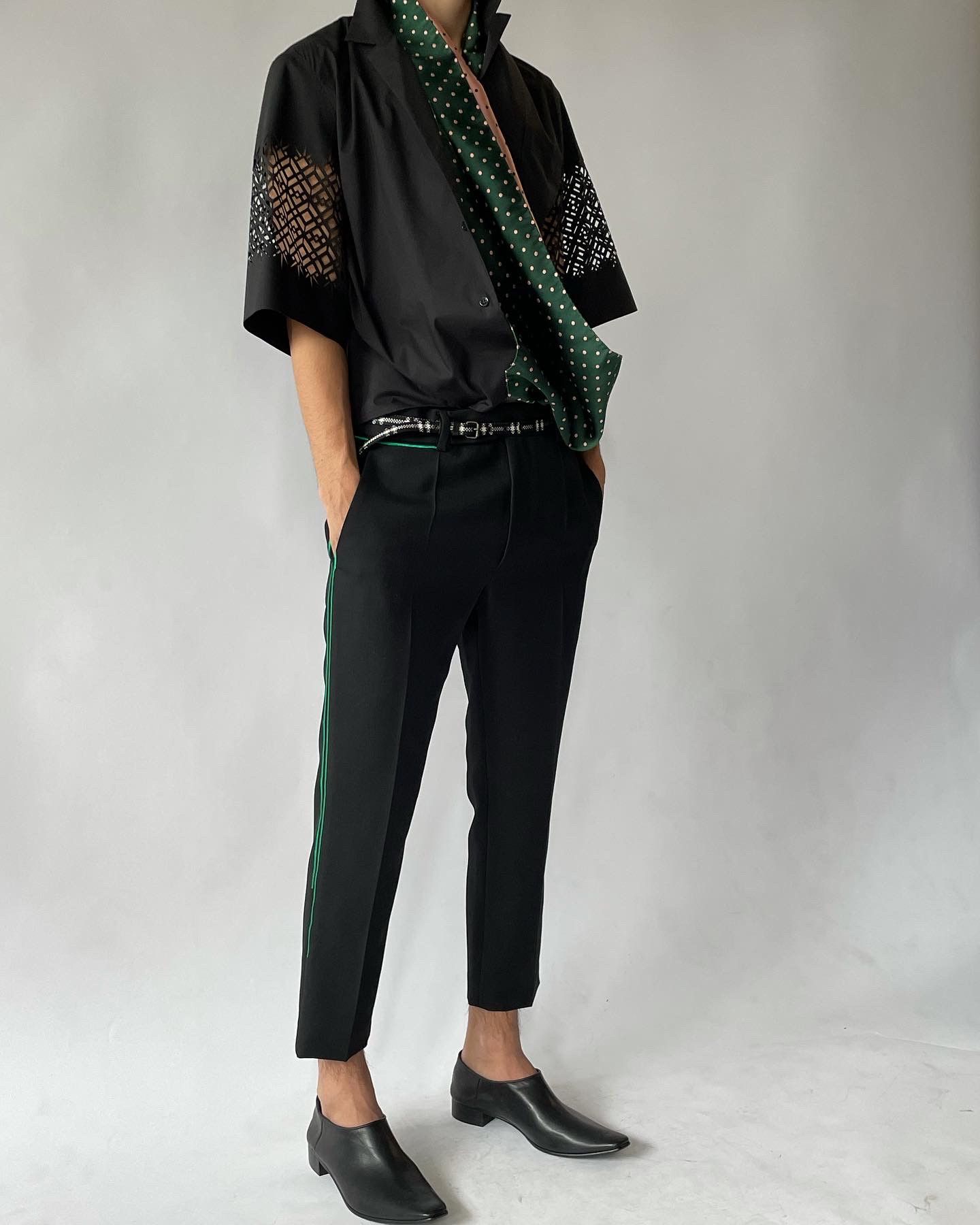 Haider Ackermann SS19 Green Striped Trousers Size US 36 / EU 52 - 6 Thumbnail