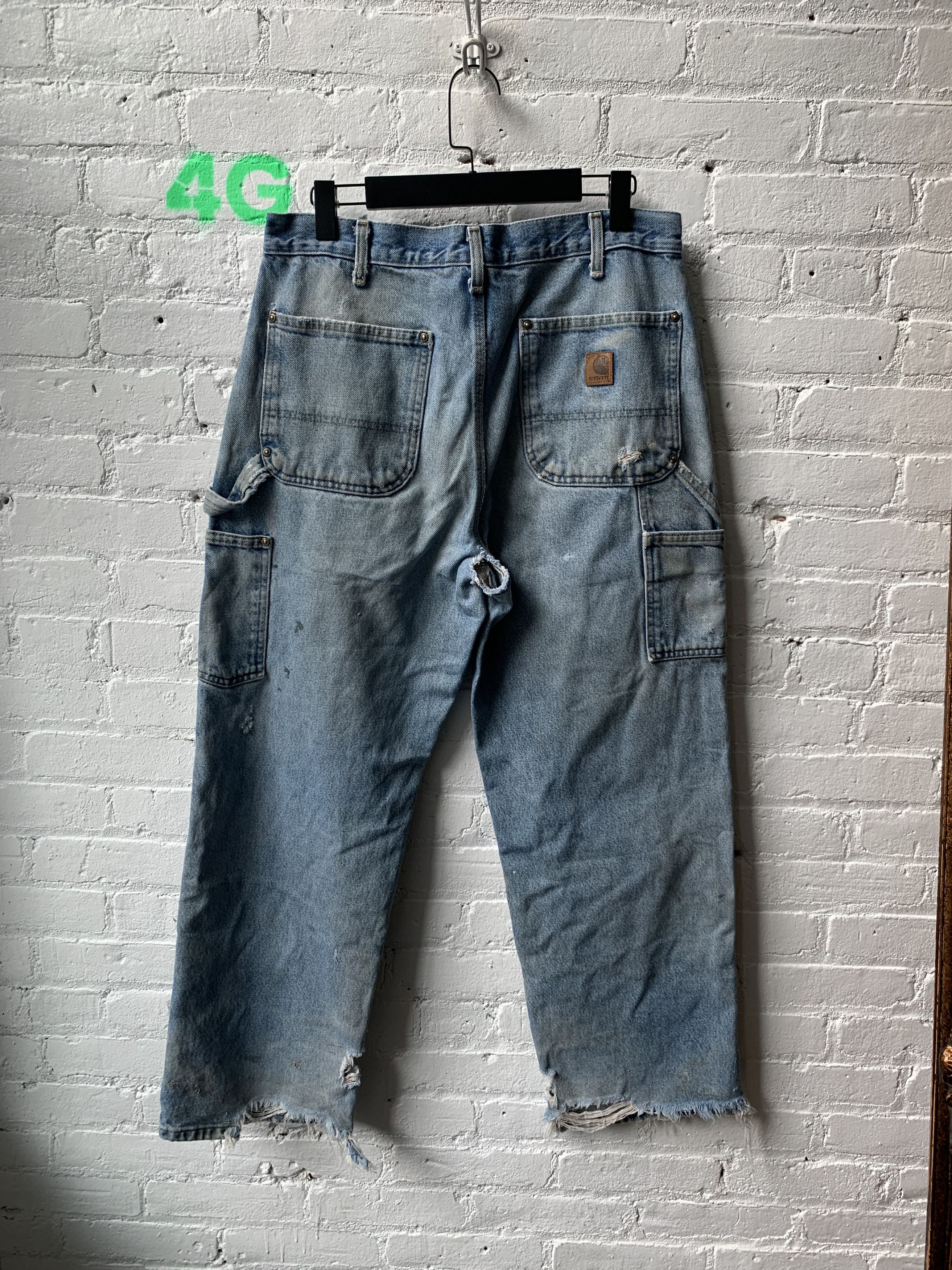 Carhartt × Vintage Vintage carhartt thrashed double knee carpenter jeans Size US 34 / EU 50 - 2 Thumbnail