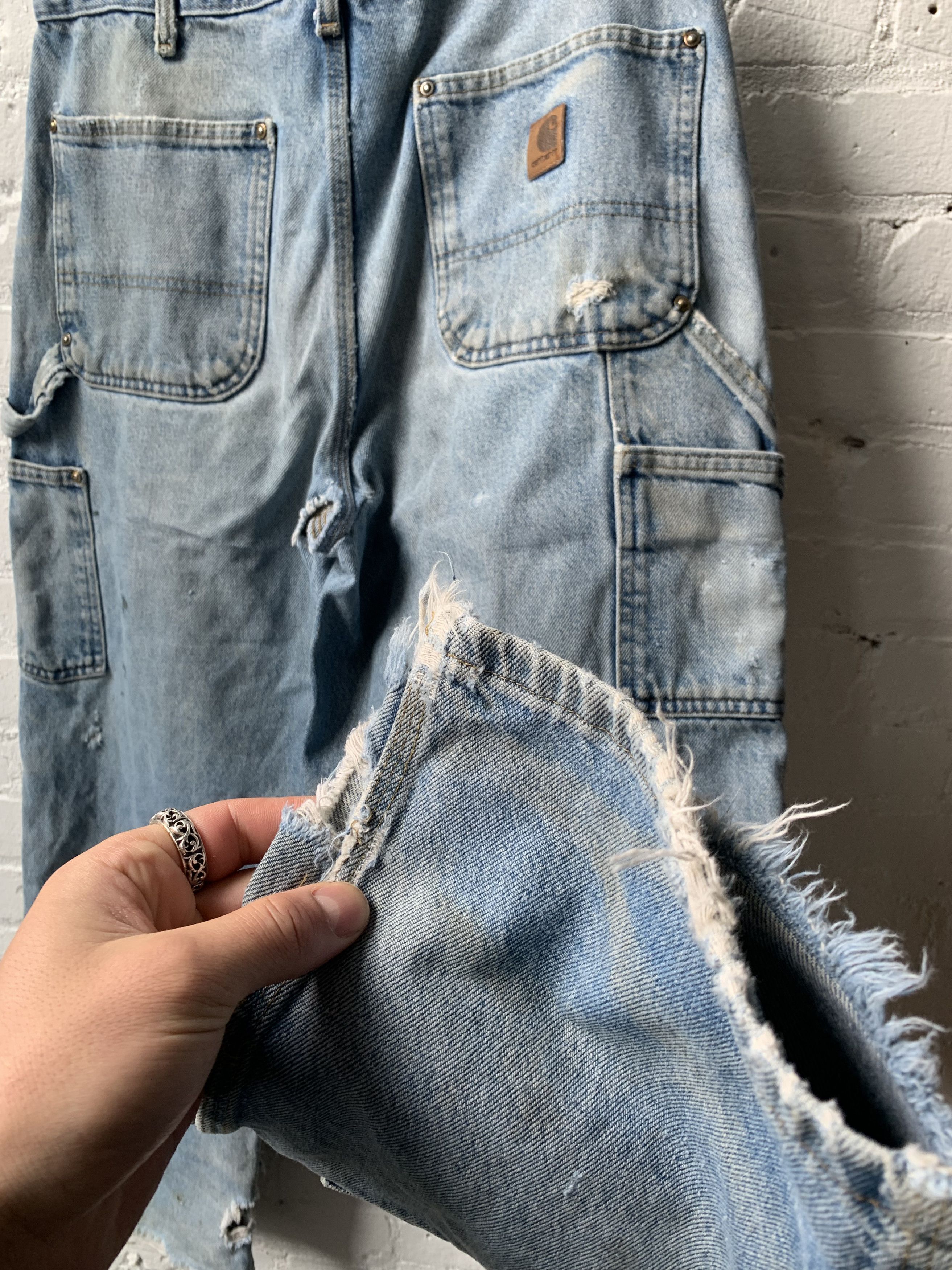 Carhartt × Vintage Vintage carhartt thrashed double knee carpenter jeans Size US 34 / EU 50 - 6 Thumbnail